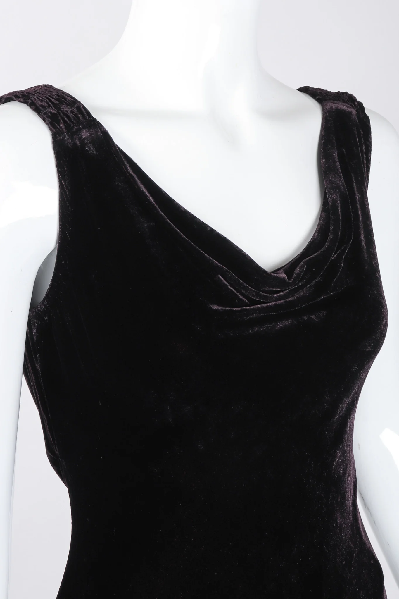 Bias Velvet Cowl Dress - Image 7