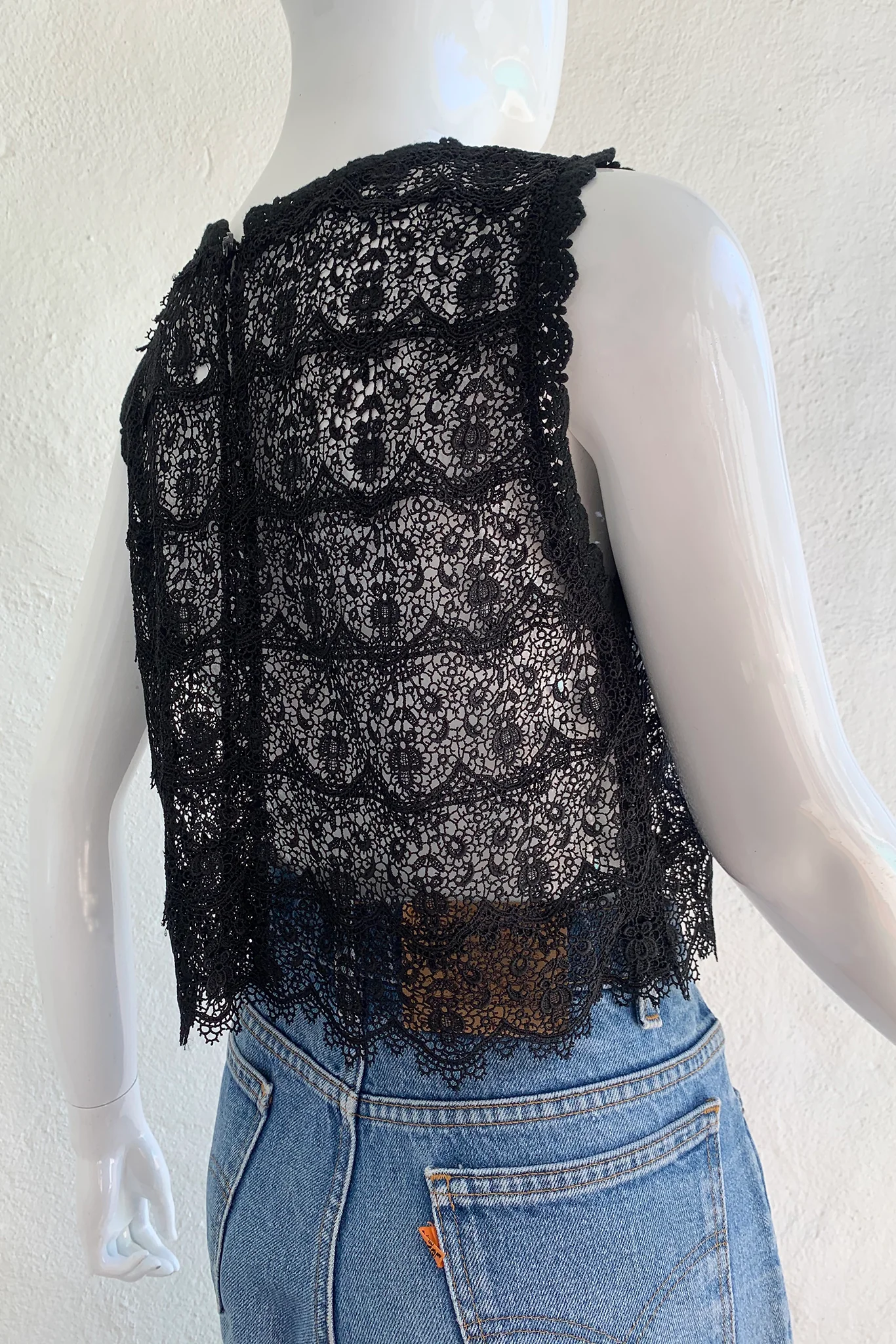Black Crochet Lace Shell - Image 5