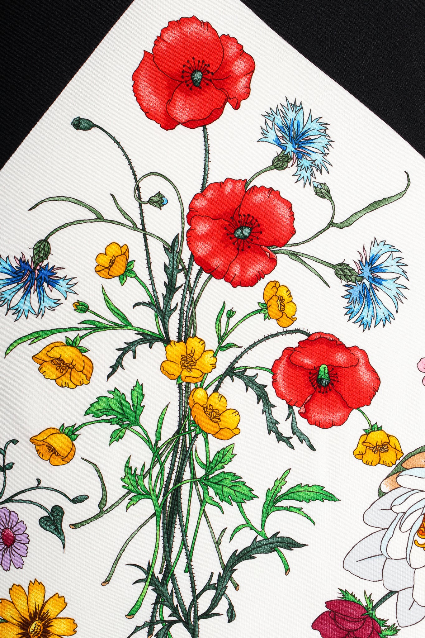1980s Black Flora Scarf II - Image 15