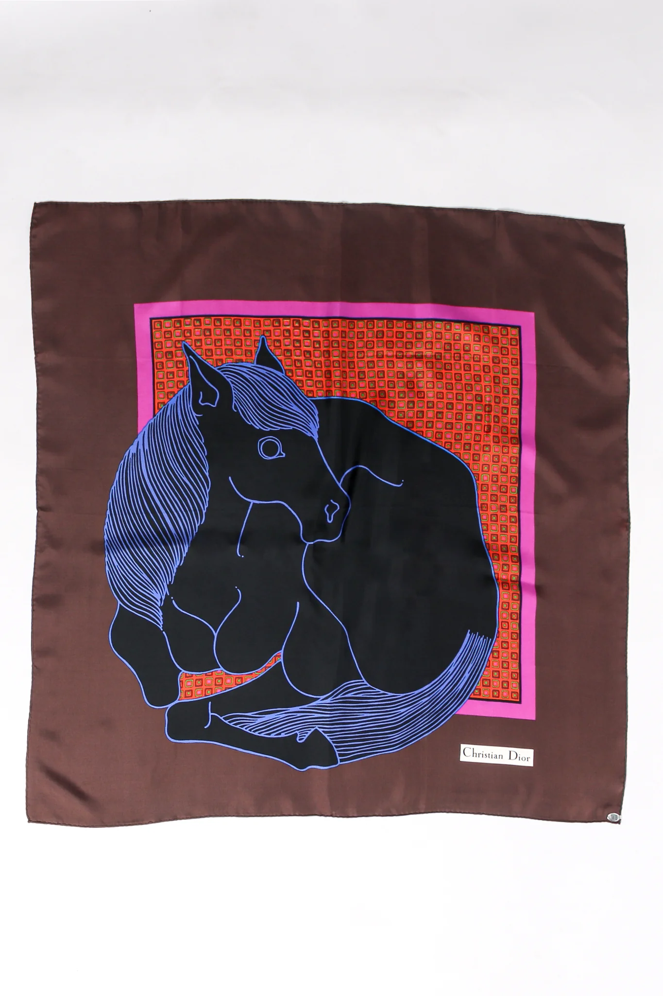 Black Foal Print Silk Scarf - Image 2