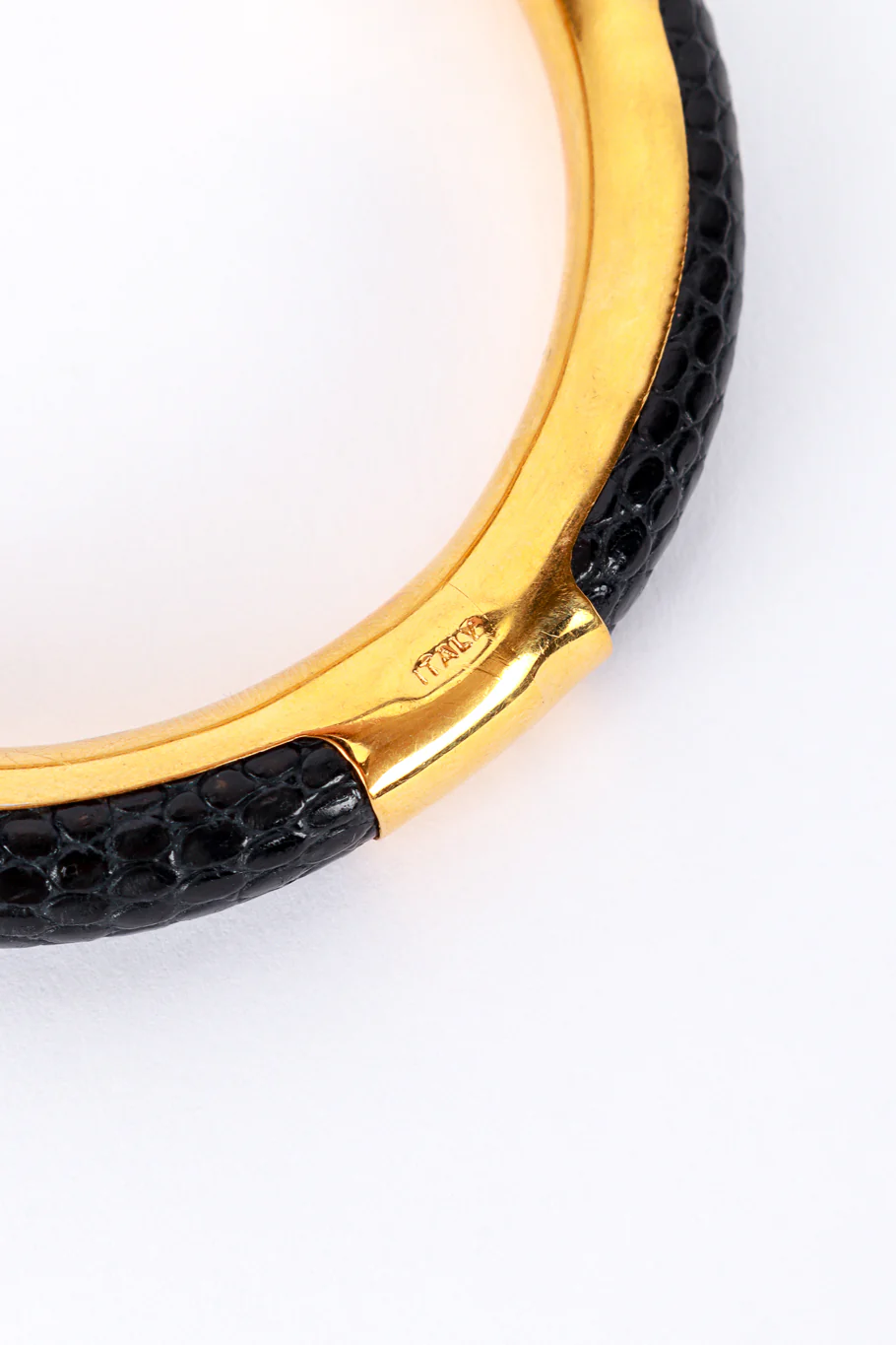 Black Lizard Skin Bangle - Image 5