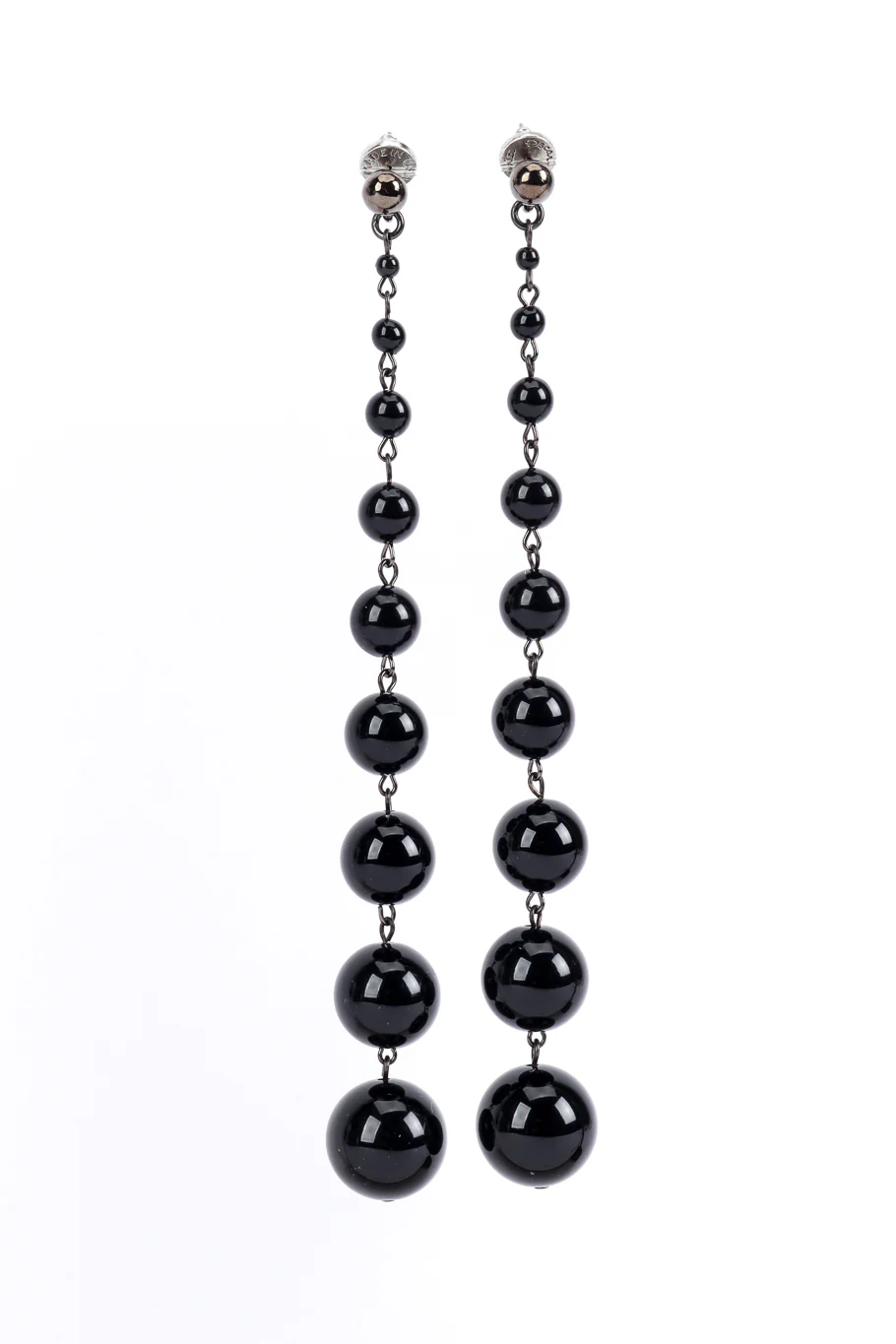 Black Mod Bead Drop Earrings
