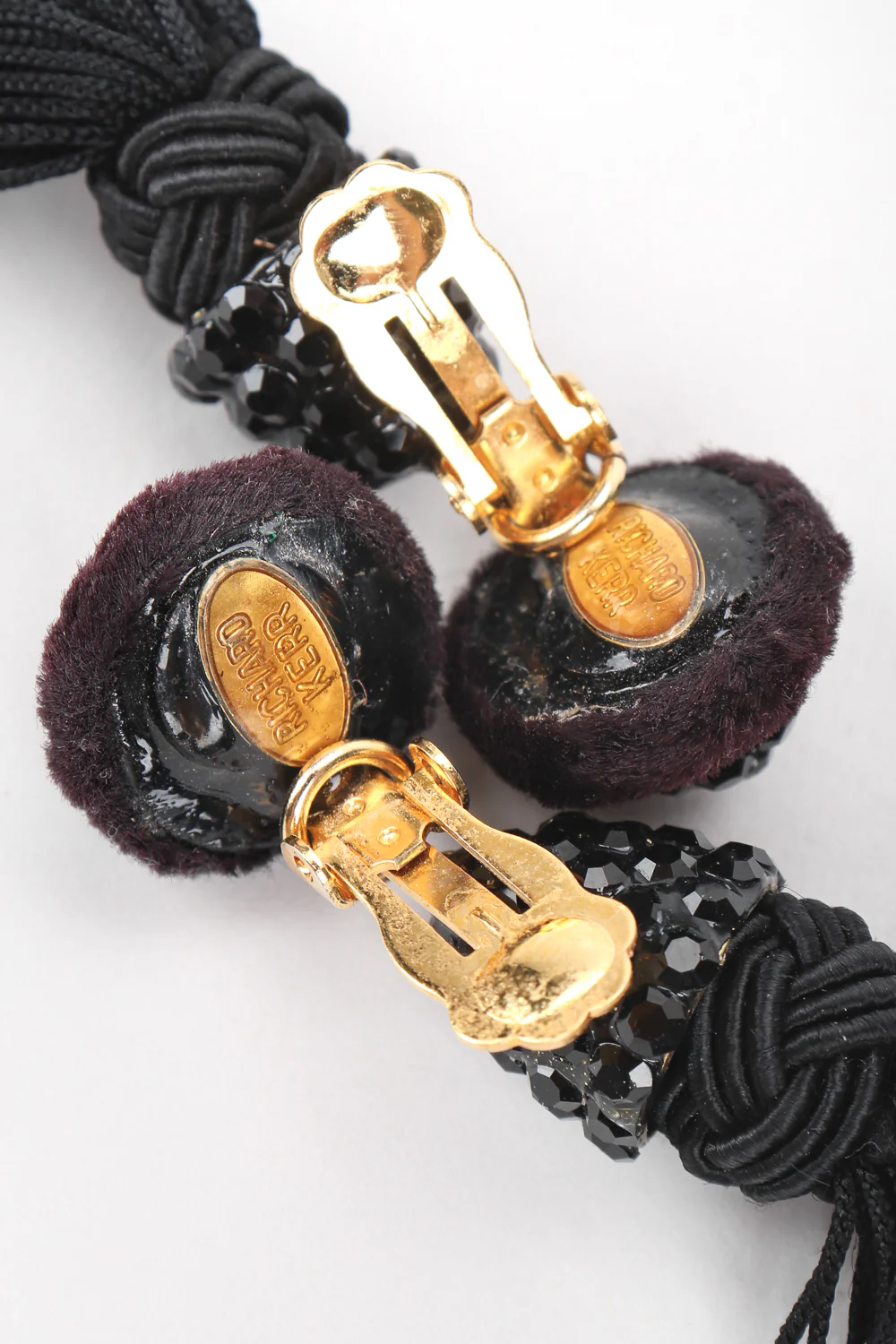 Black Rhinestone Tassel Earrings - Image 8
