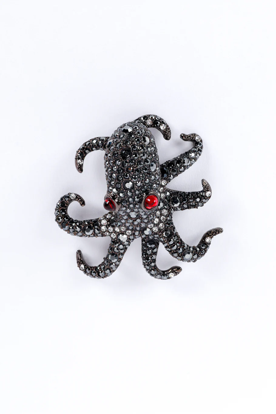 Black Sea Rhinestone Octopus Brooch