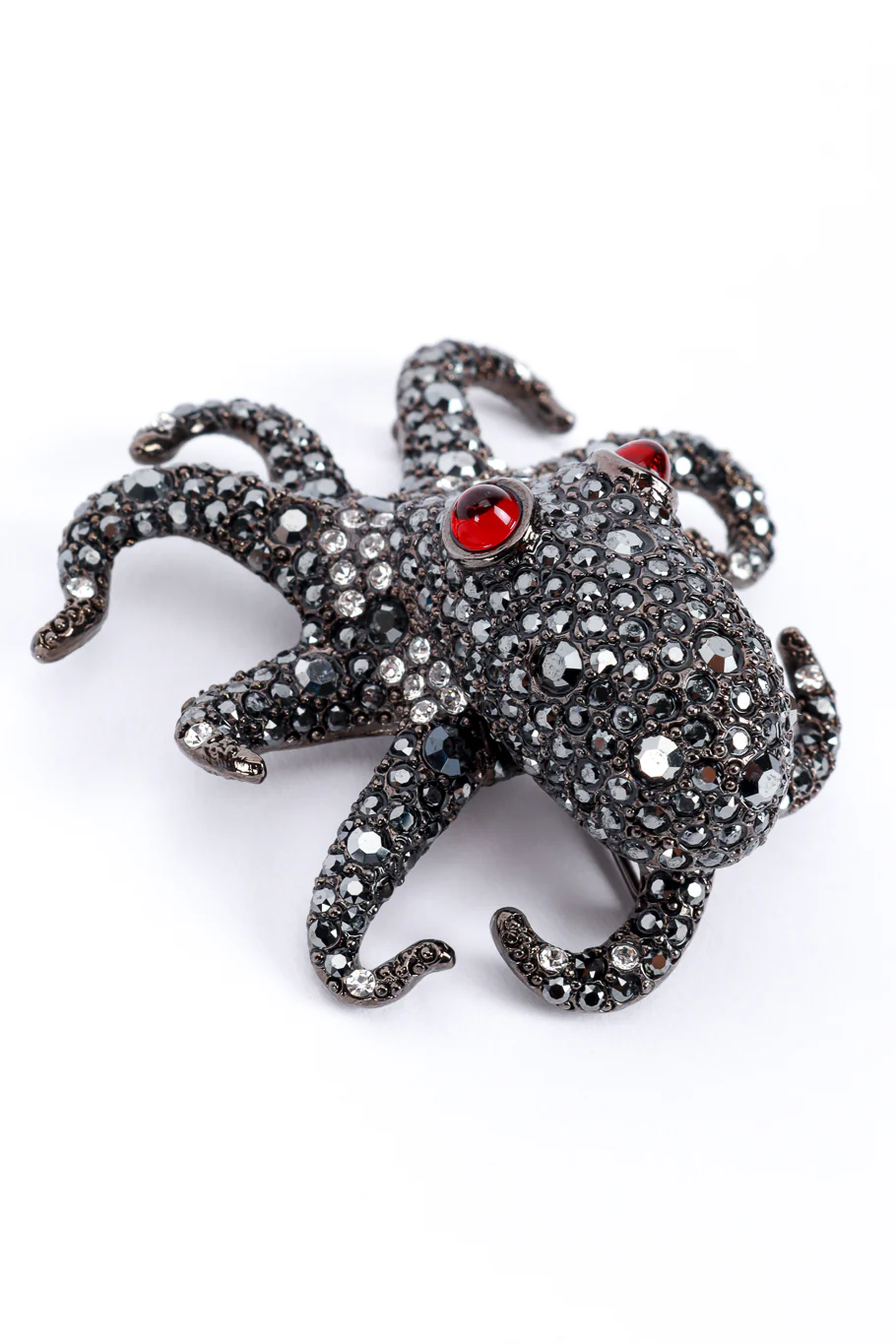 Black Sea Rhinestone Octopus Brooch - Image 3