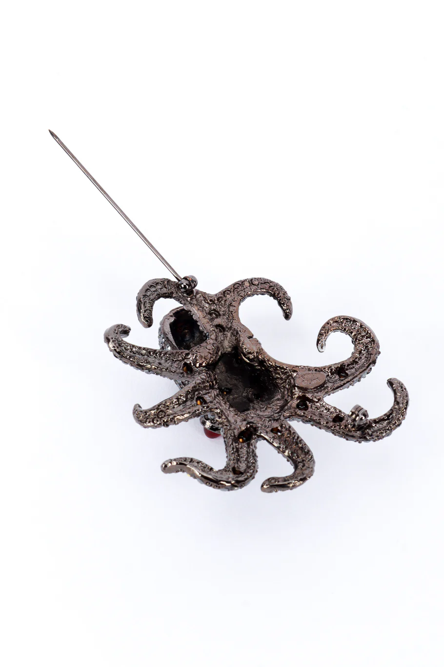 Black Sea Rhinestone Octopus Brooch - Image 4