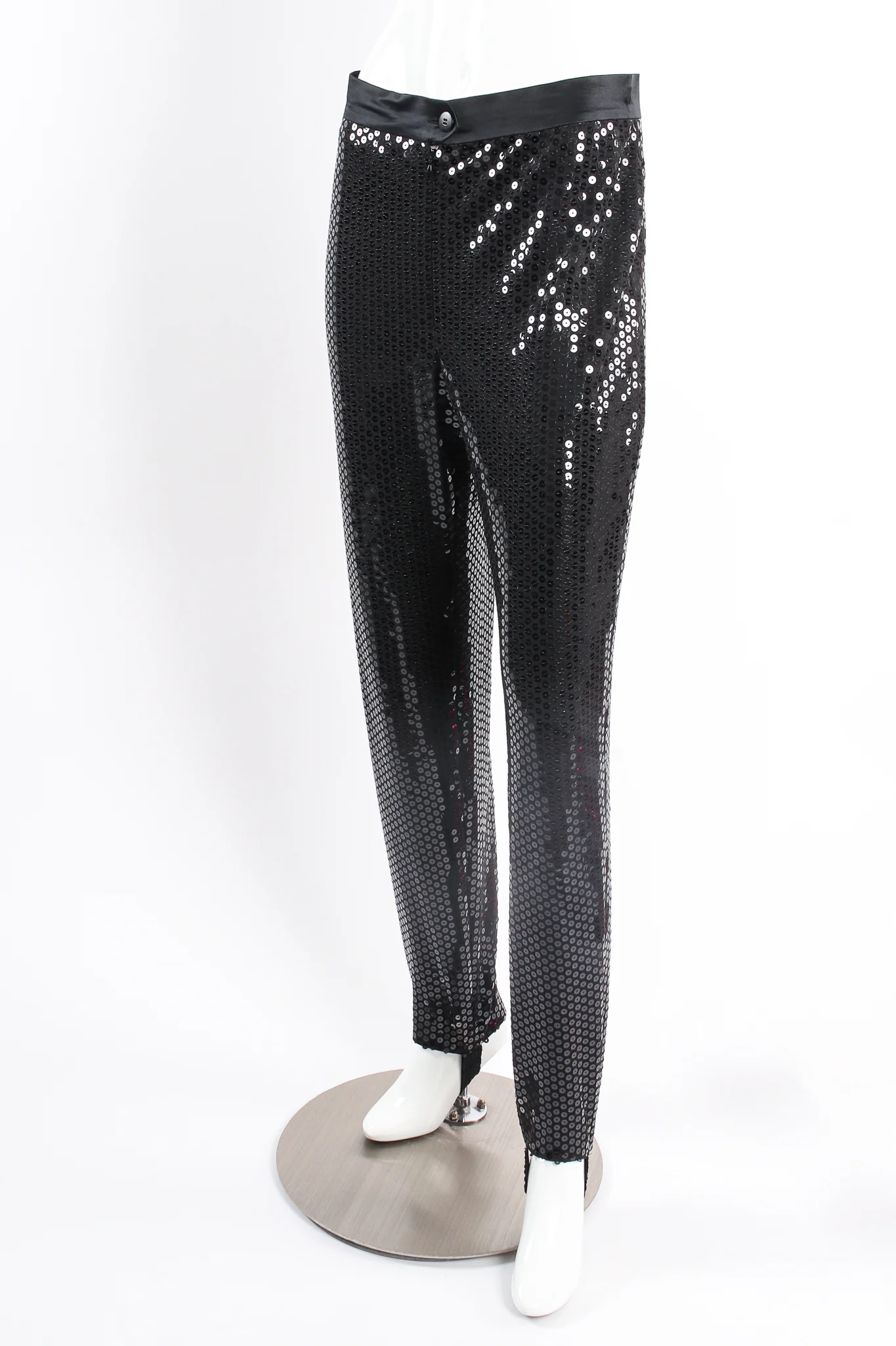 Black Sequined Stirrup Pant