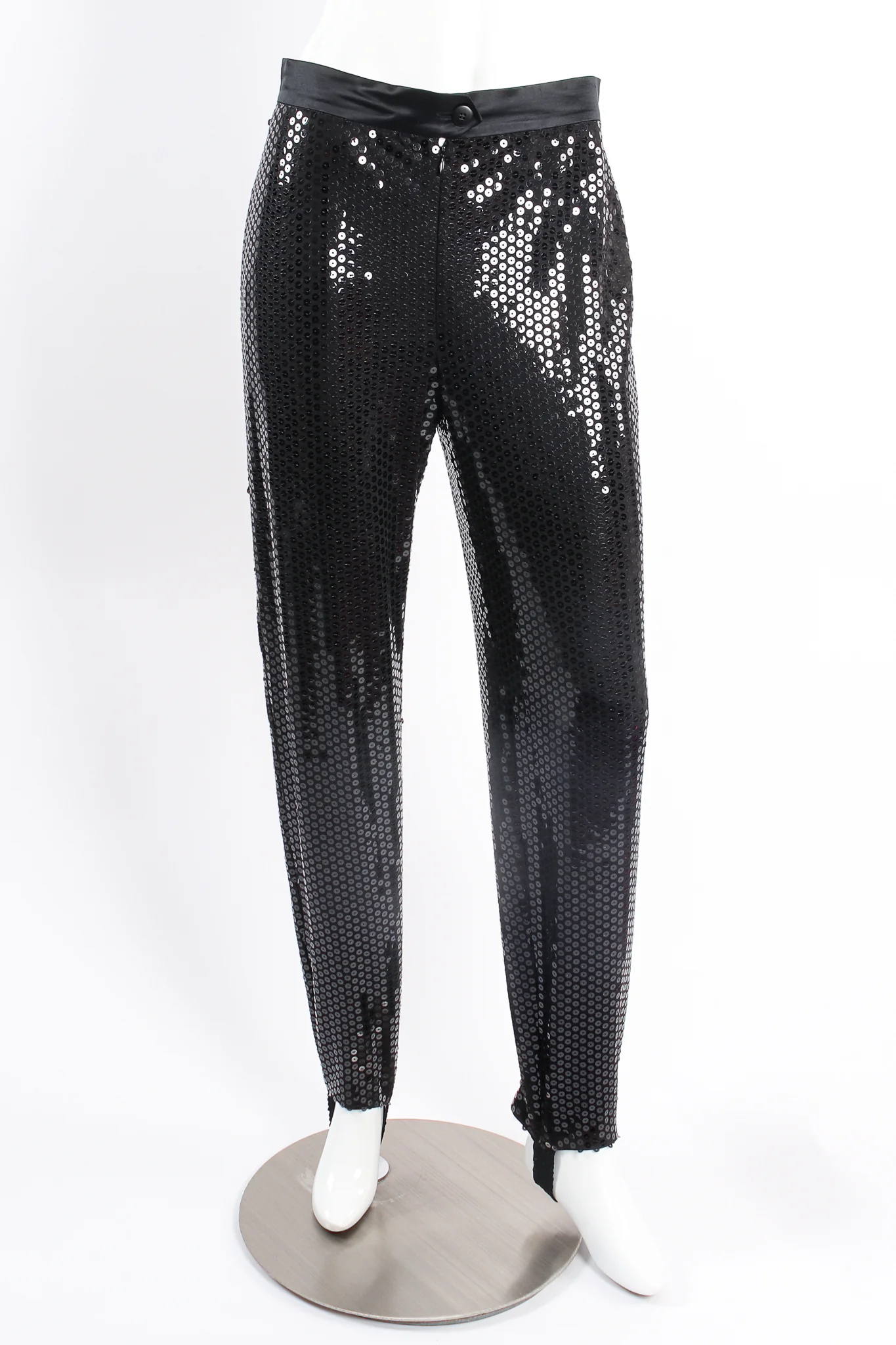 Black Sequined Stirrup Pant - Image 2