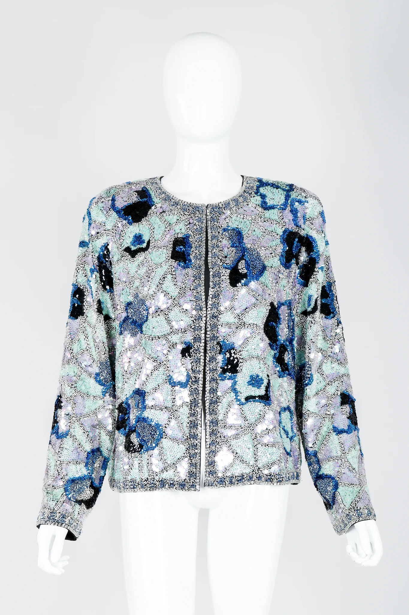 Black Tie Sequined Mosaic Jacket - Image 3