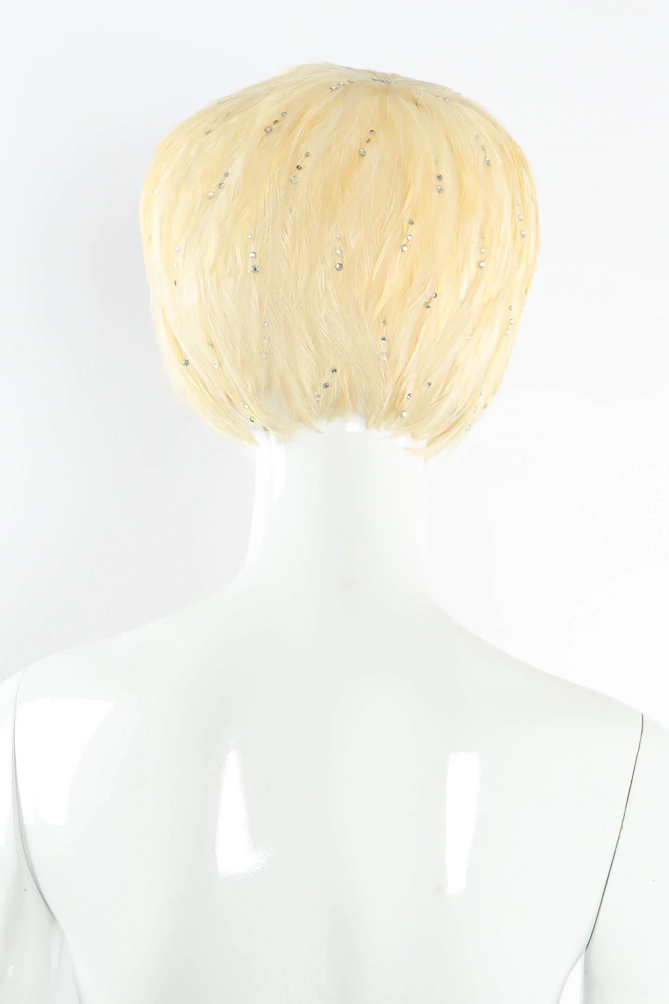 Blonde Rhinestone Feather Hat - Image 6