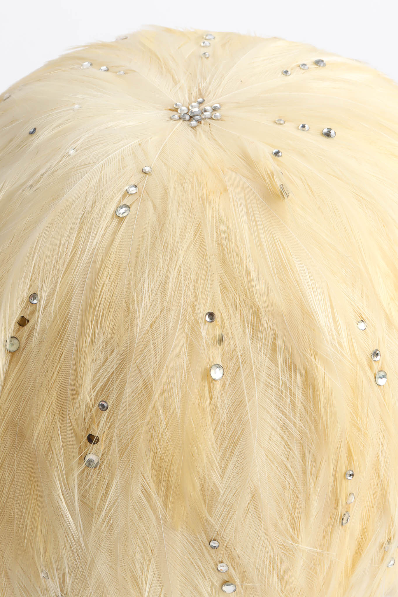 Blonde Rhinestone Feather Hat - Image 7