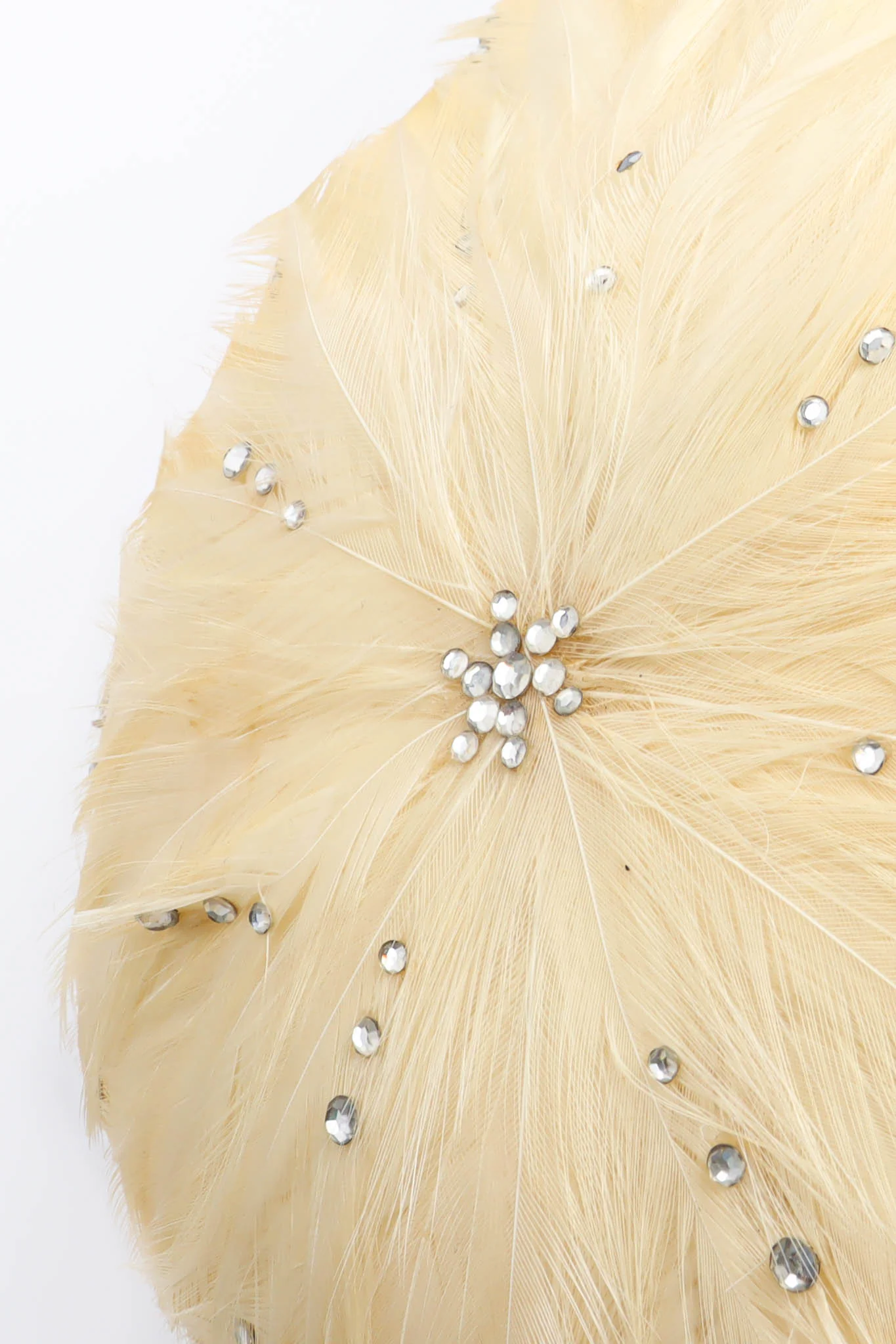 Blonde Rhinestone Feather Hat - Image 8
