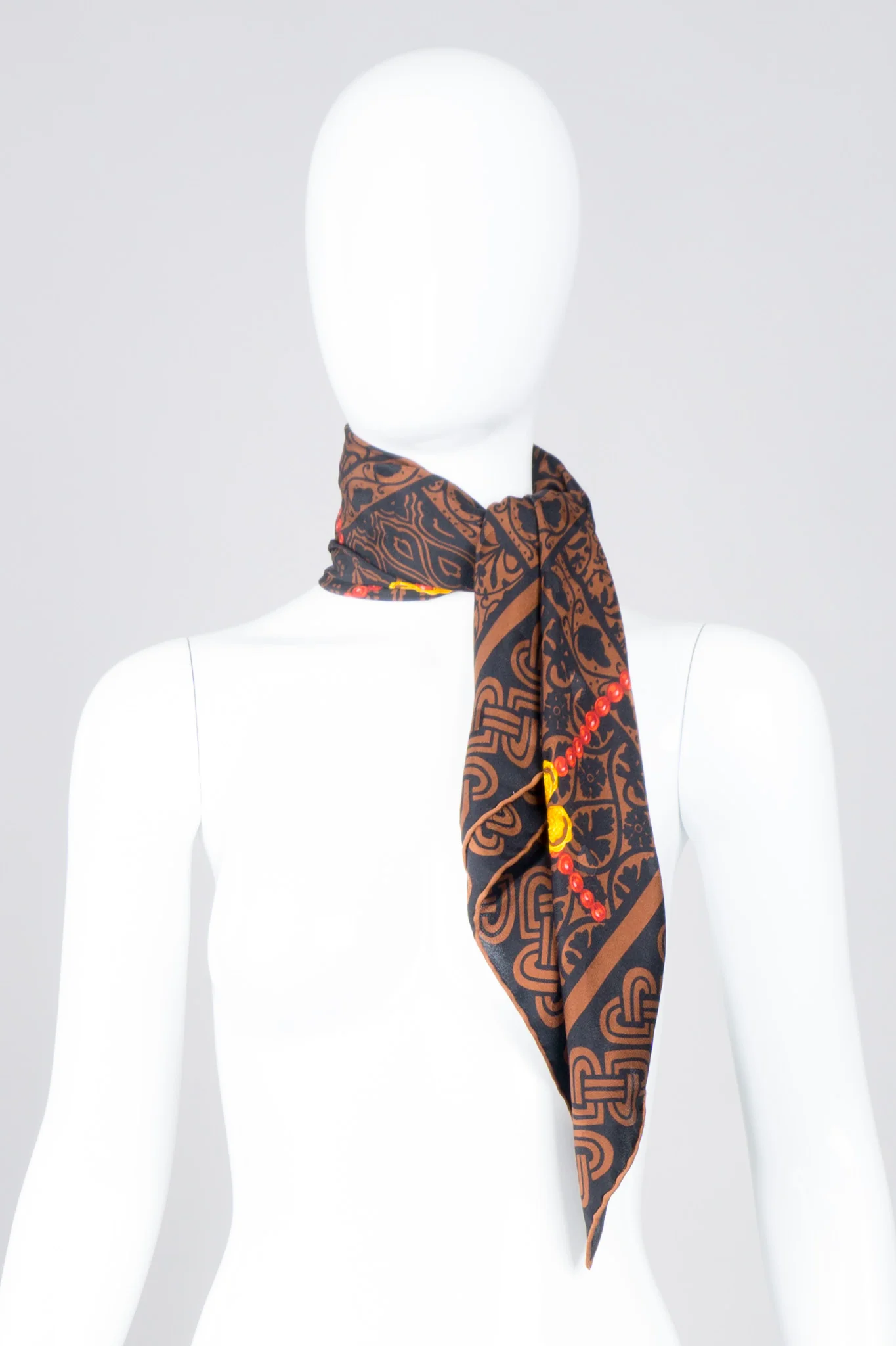 Celtic Heart Blossom Bead Silk Scarf