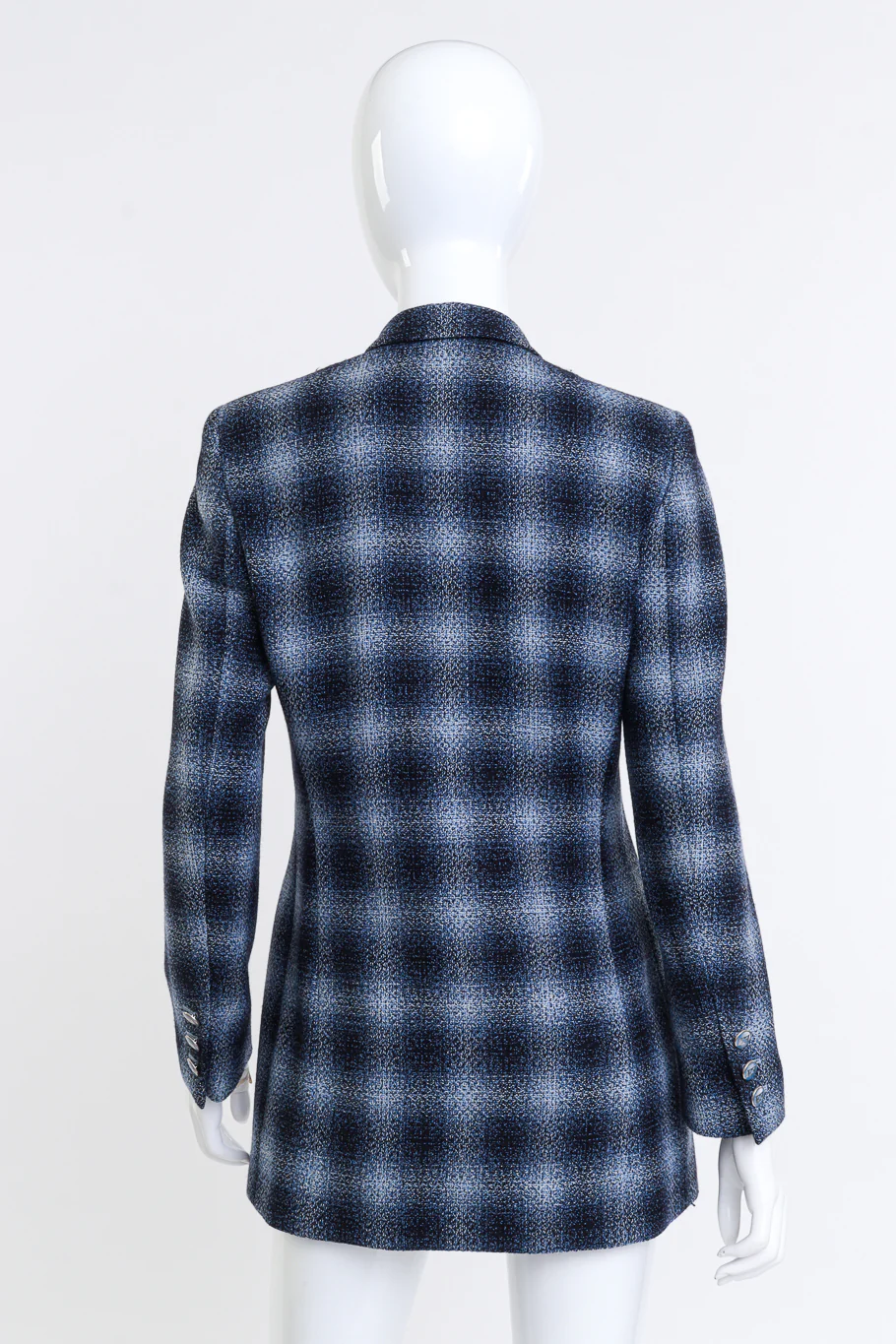 Blue Check Longline Jacket - Image 5