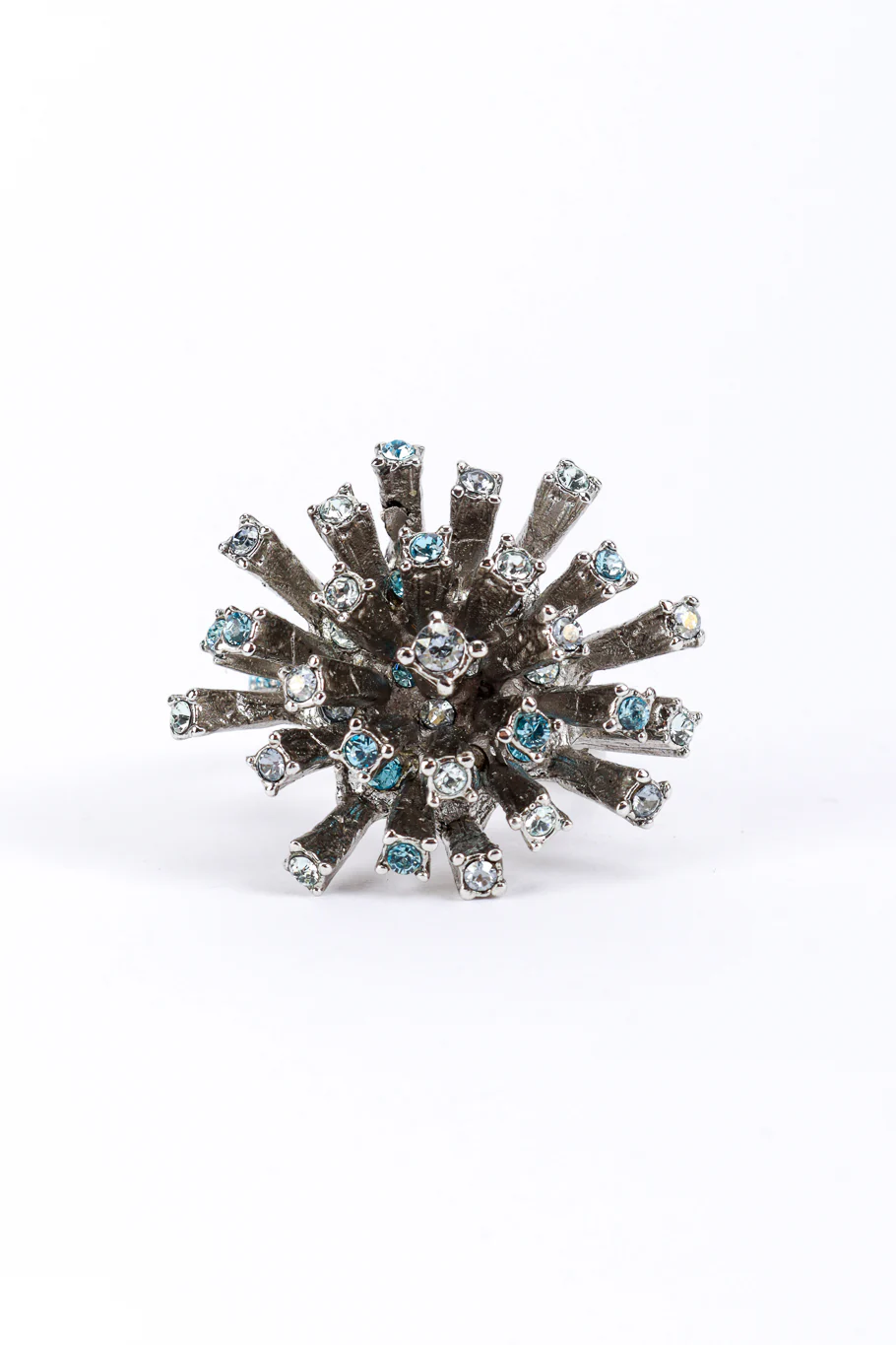 Blue Firework Burst Cocktail Ring