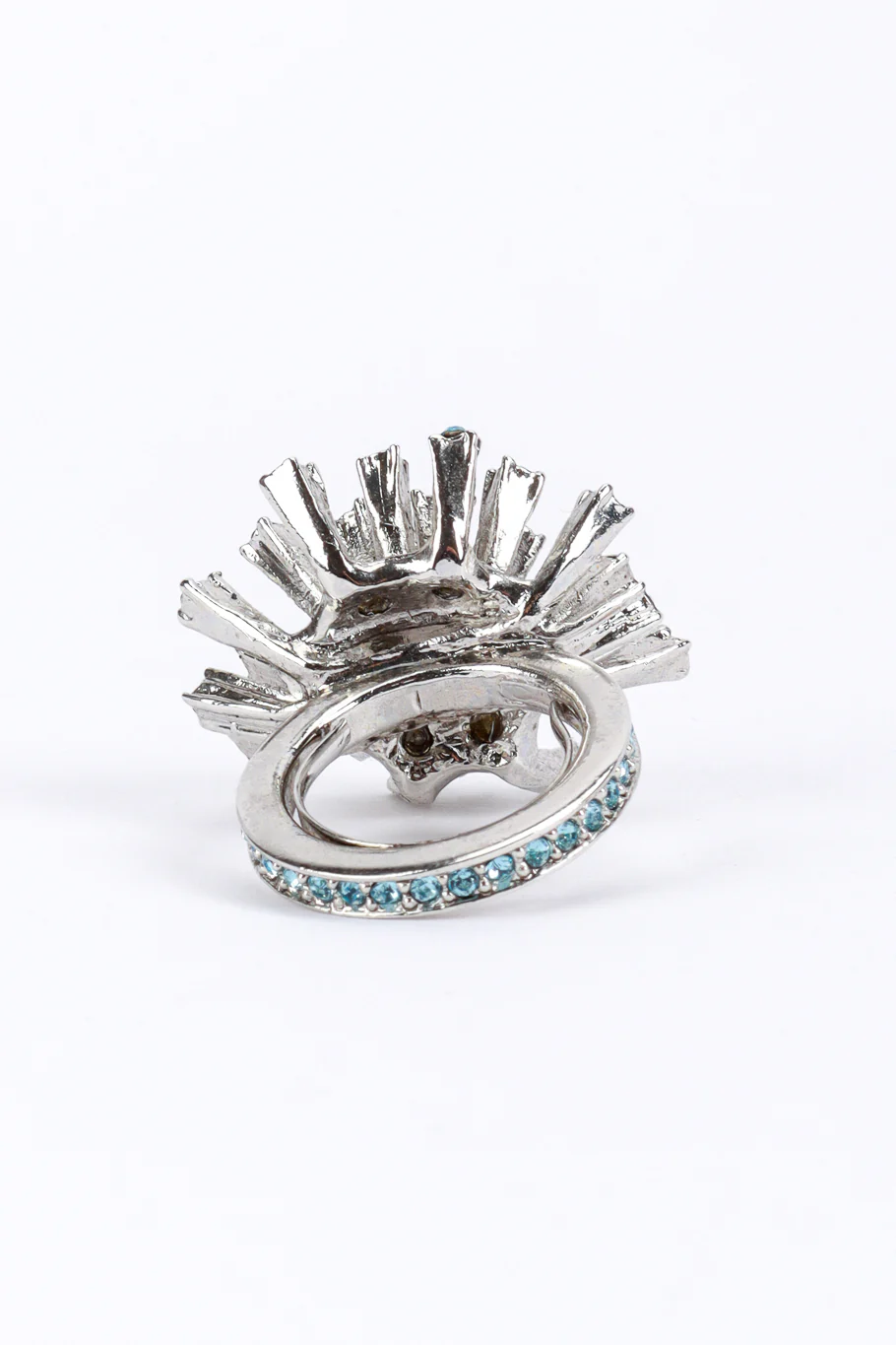 Blue Firework Burst Cocktail Ring - Image 4