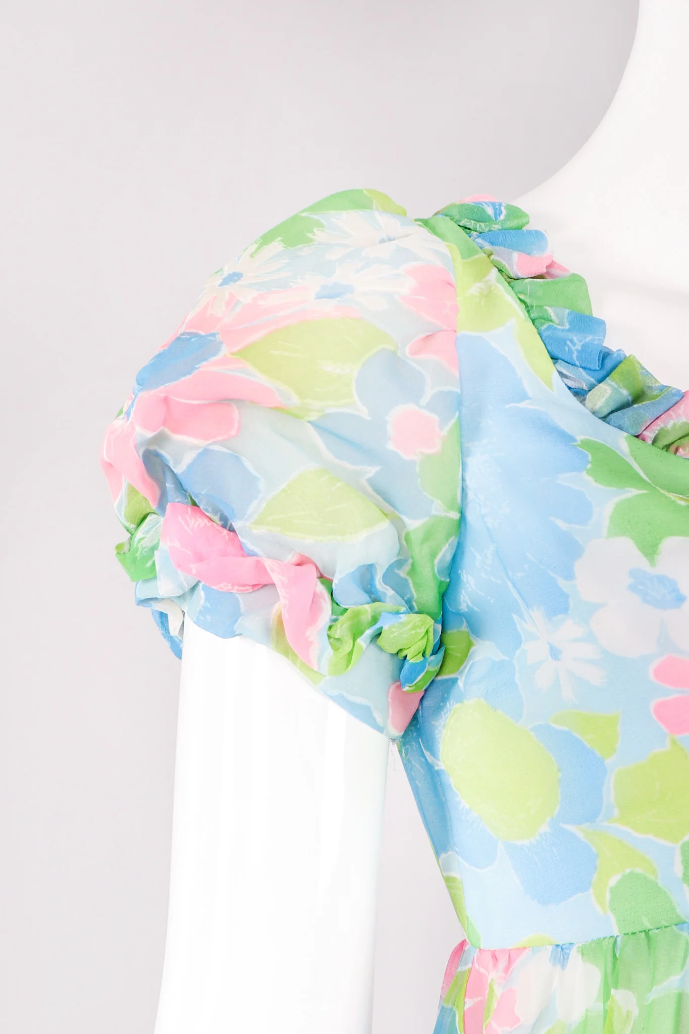 Blue Floral Chiffon Jumpsuit - Image 8