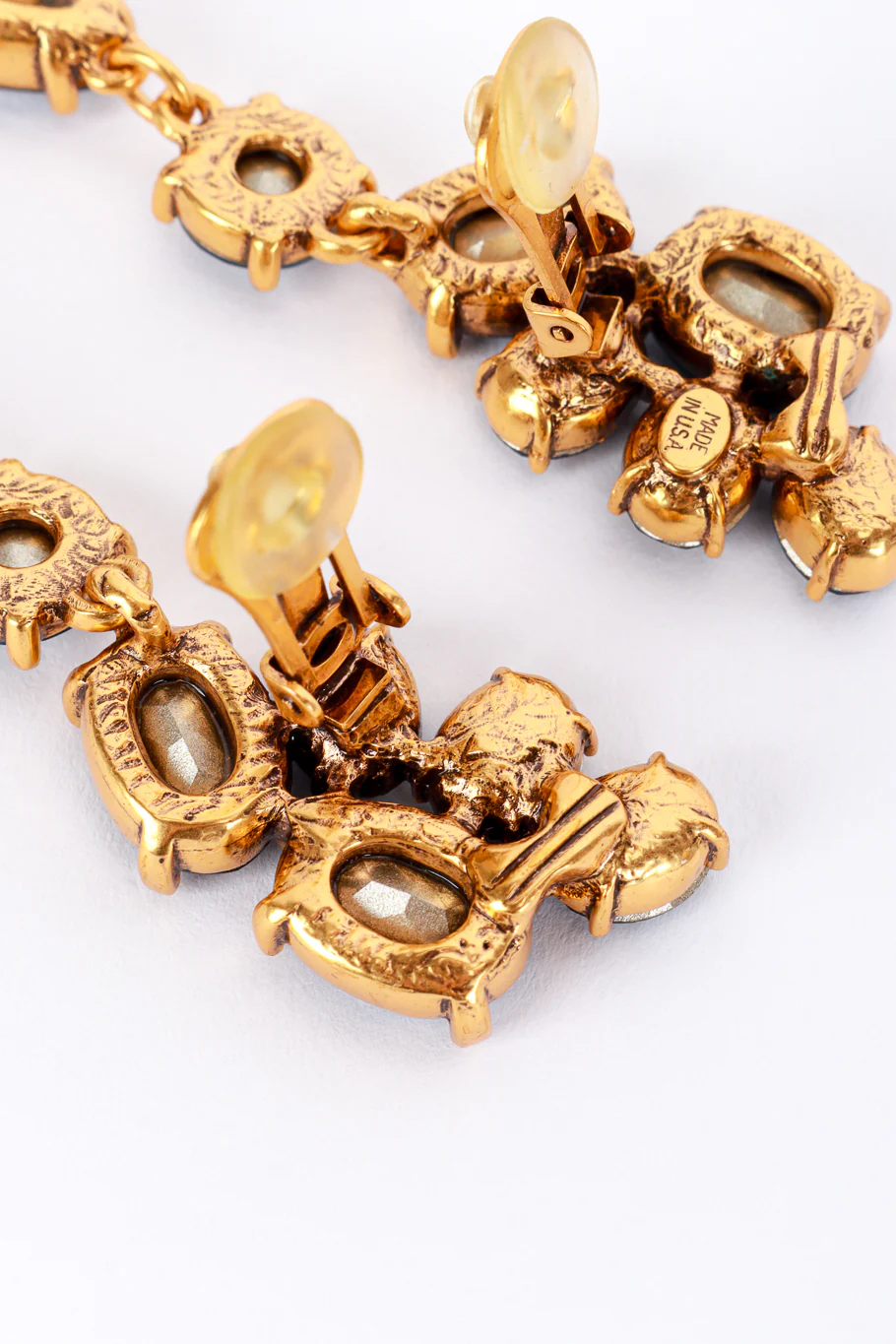 Blue Gem Cluster Drop Earrings - Image 5