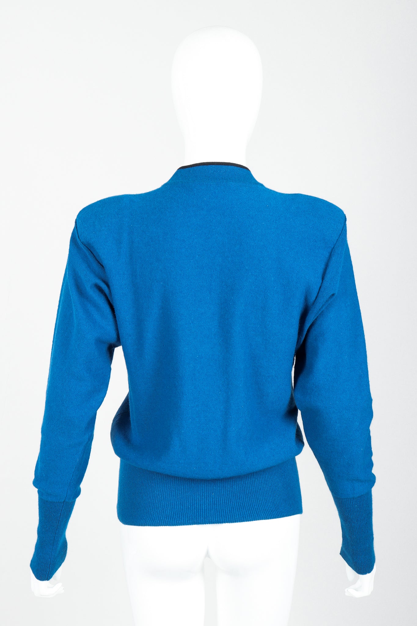 Blue Knit High Neck Sweater - Image 4