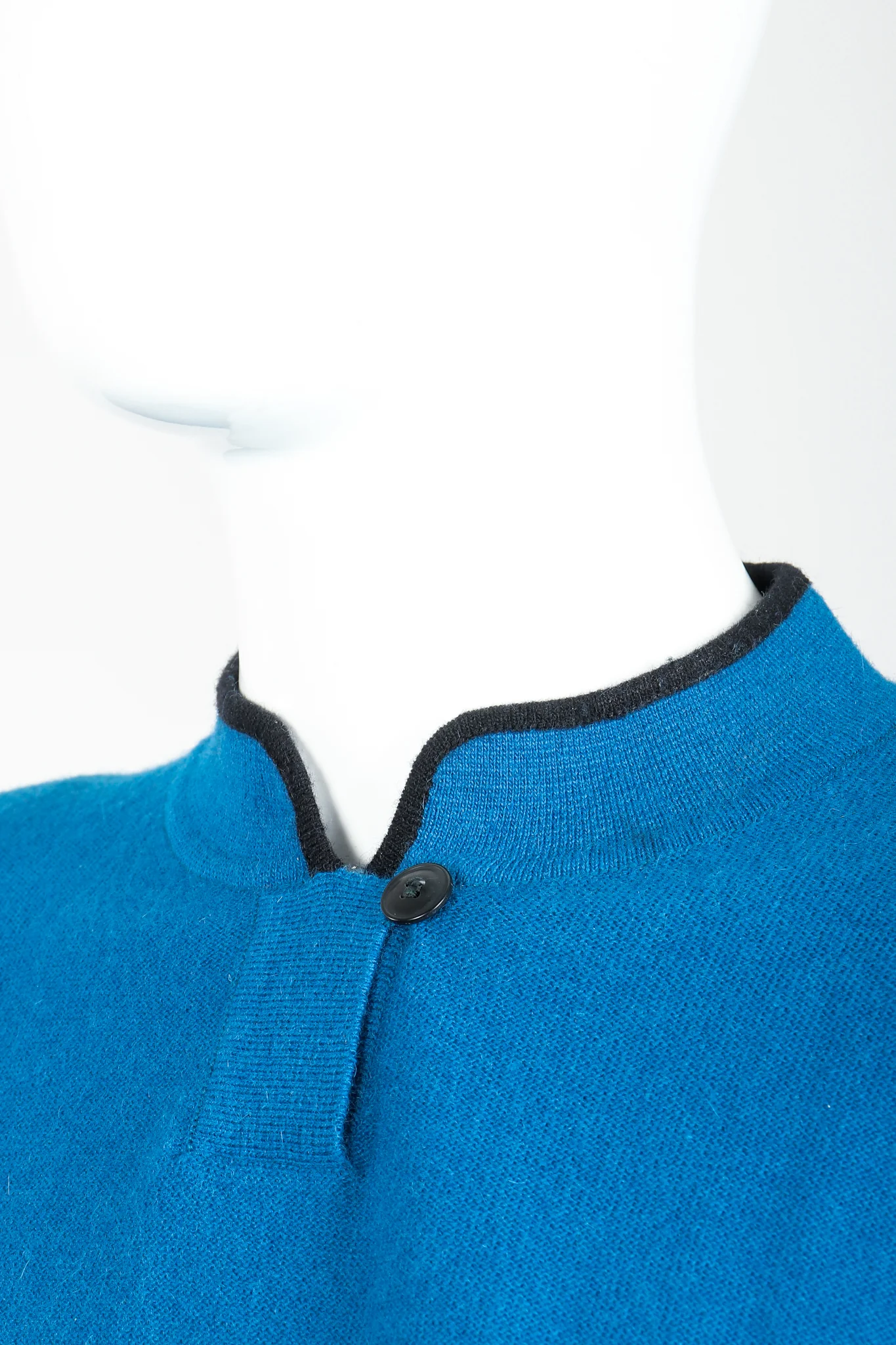 Blue Knit High Neck Sweater - Image 5