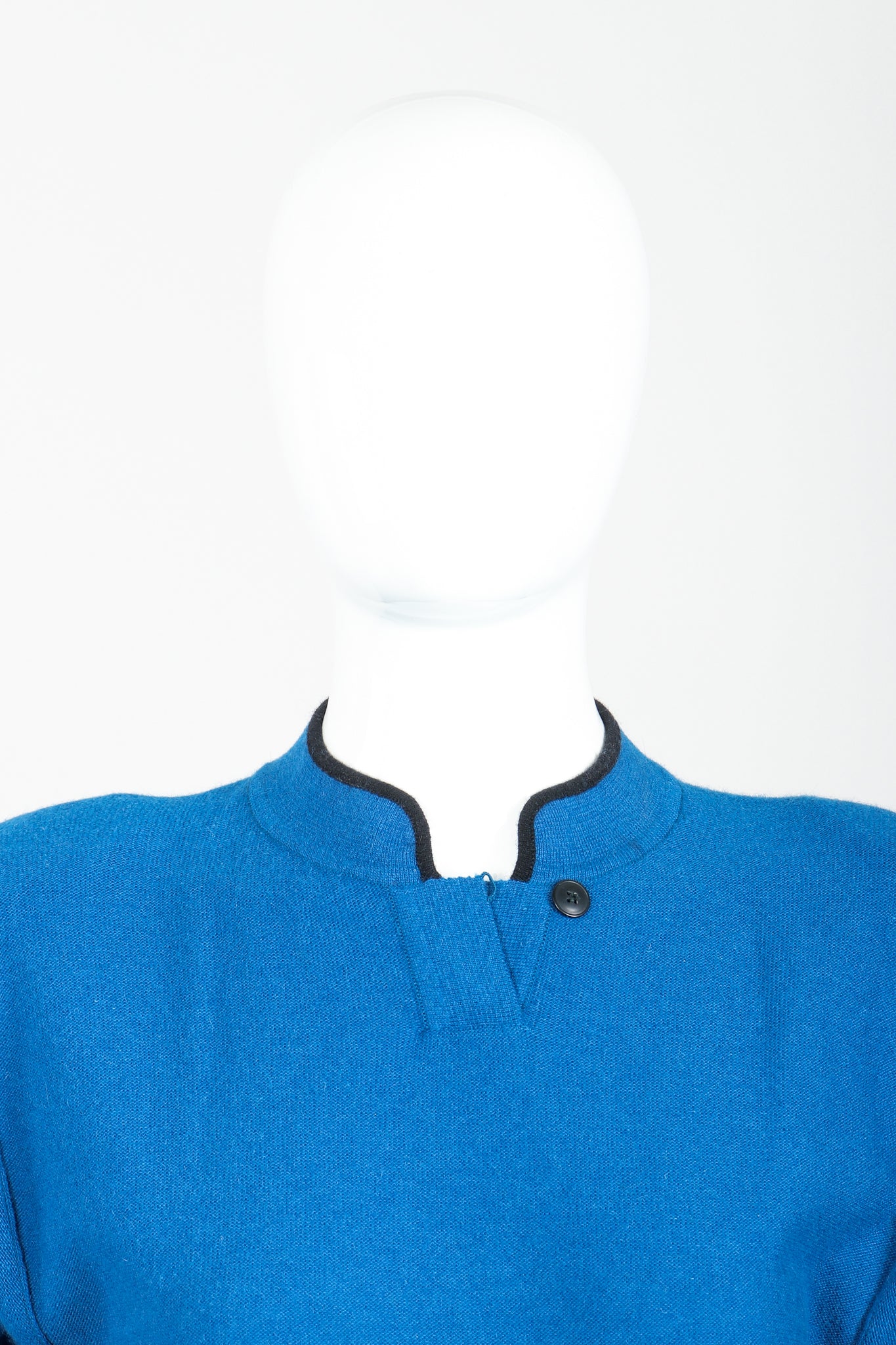 Blue Knit High Neck Sweater - Image 6