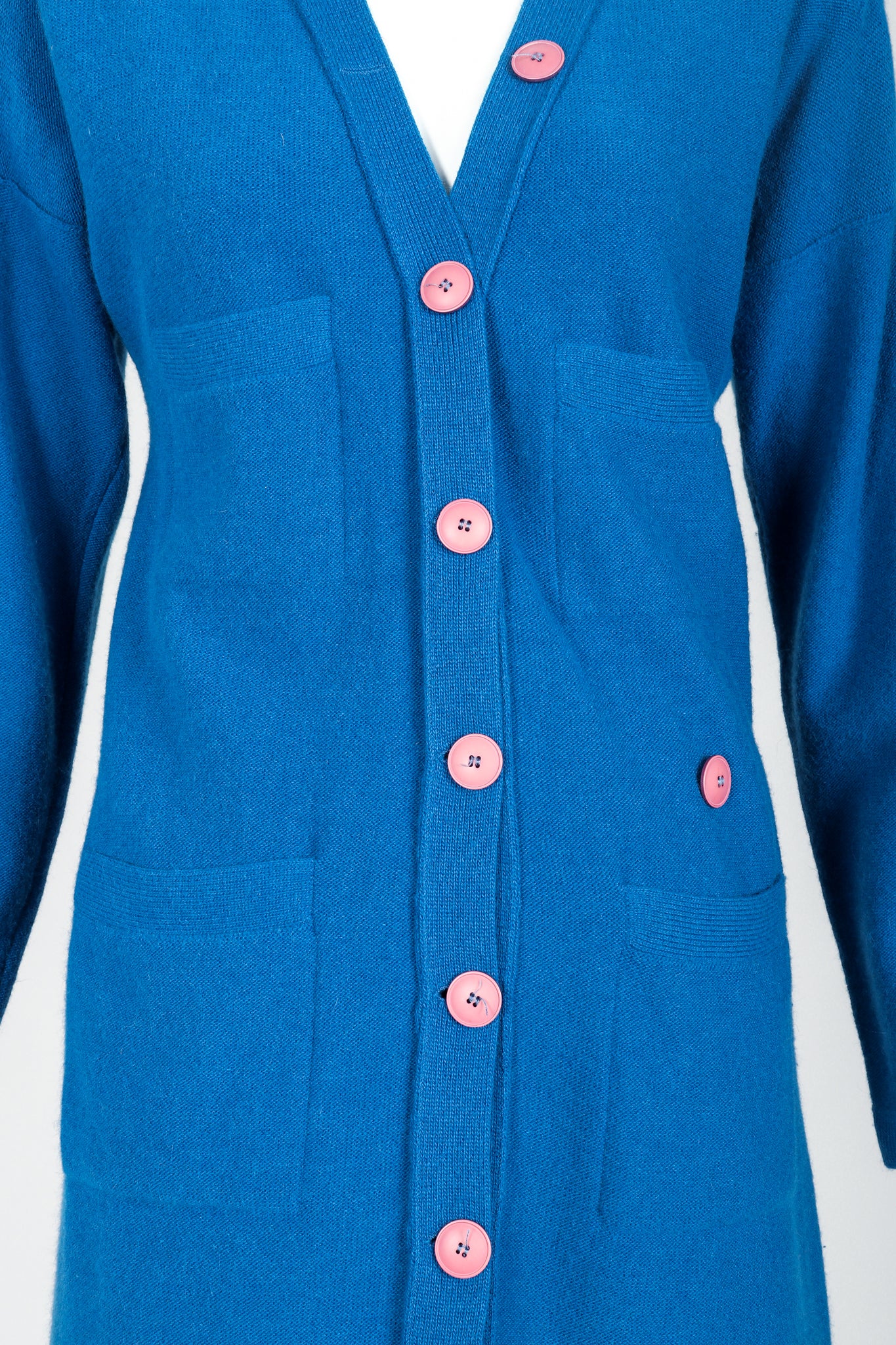 Blue Knit Longline Cardigan & Pant Set - Image 3