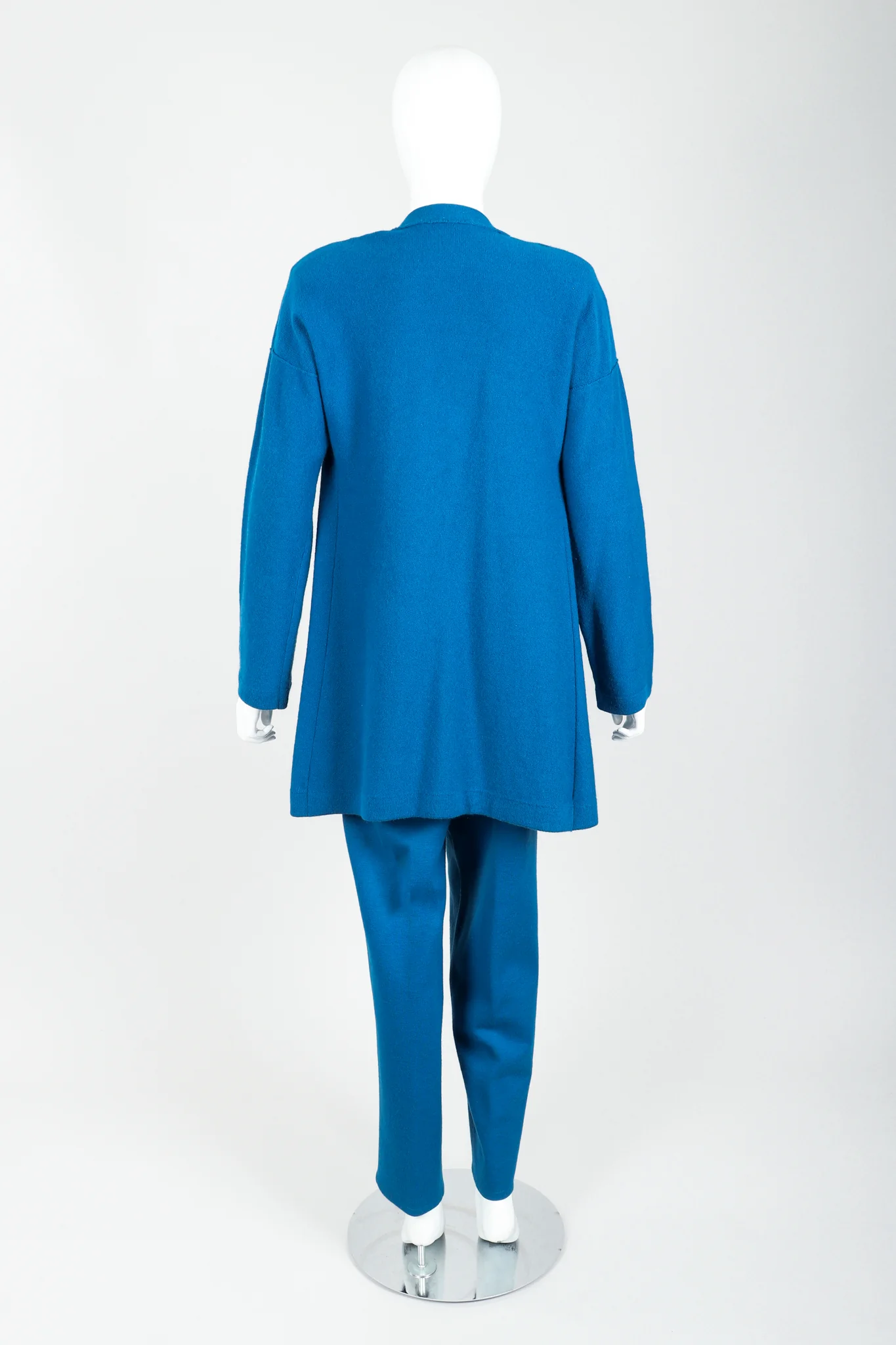 Blue Knit Longline Cardigan & Pant Set - Image 7