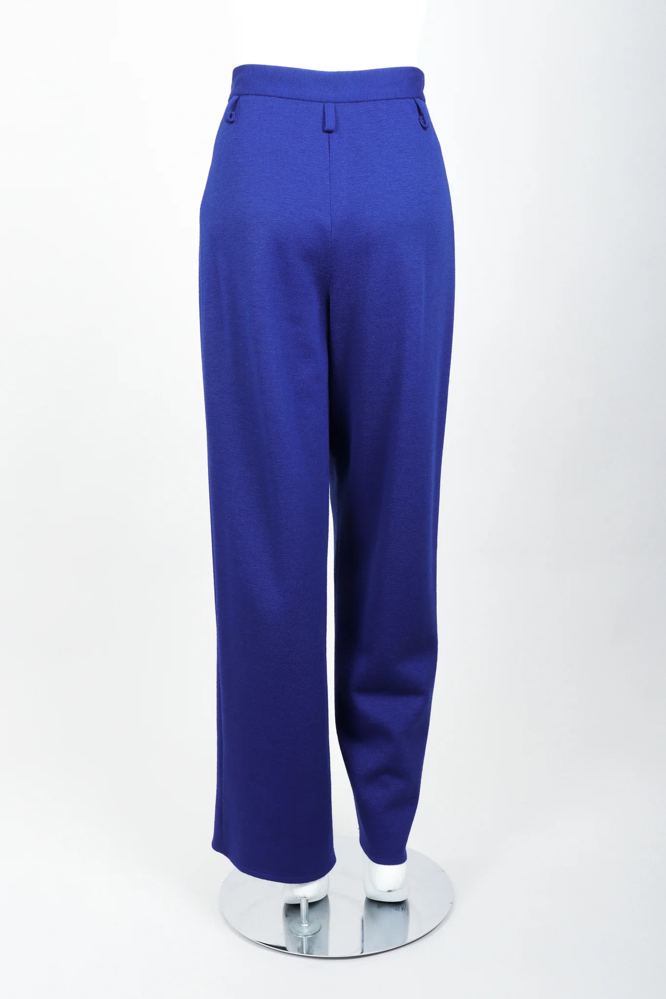 Blue Knit Pleated Pant - Image 5