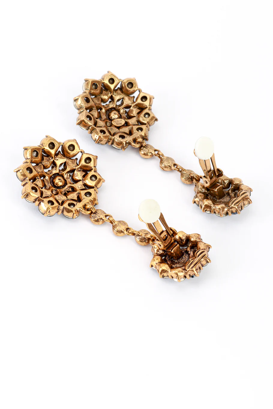 Blues Crystal Floral Starburst Drop Earrings - Image 4