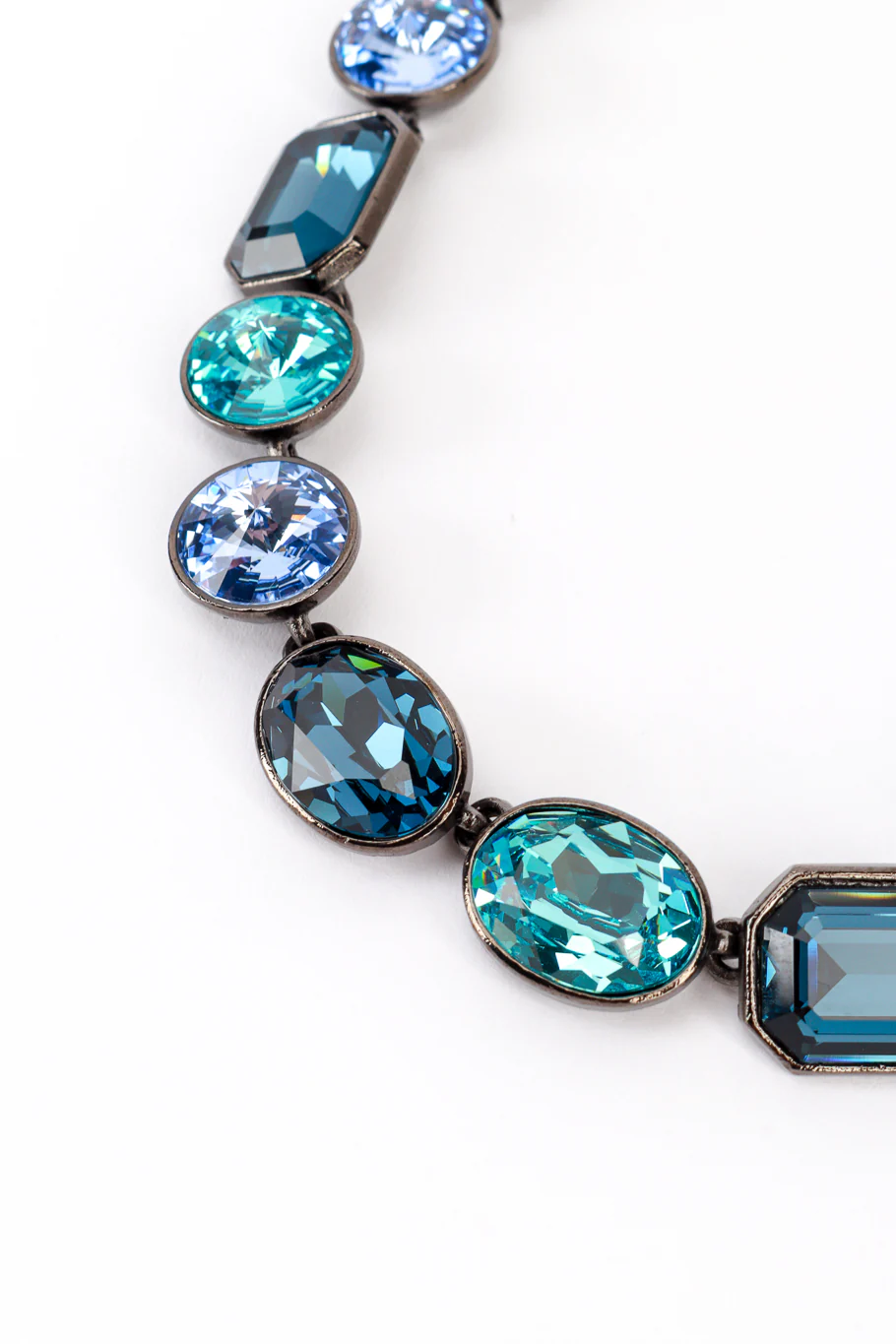 Blues Crystal Link Collar Necklace - Image 3