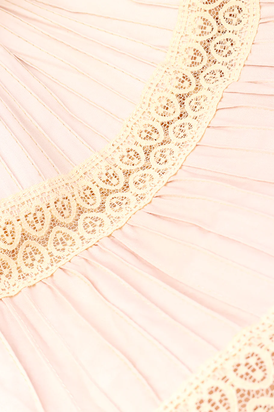 Blush Mexican Pintuck Wedding Dress - Image 5