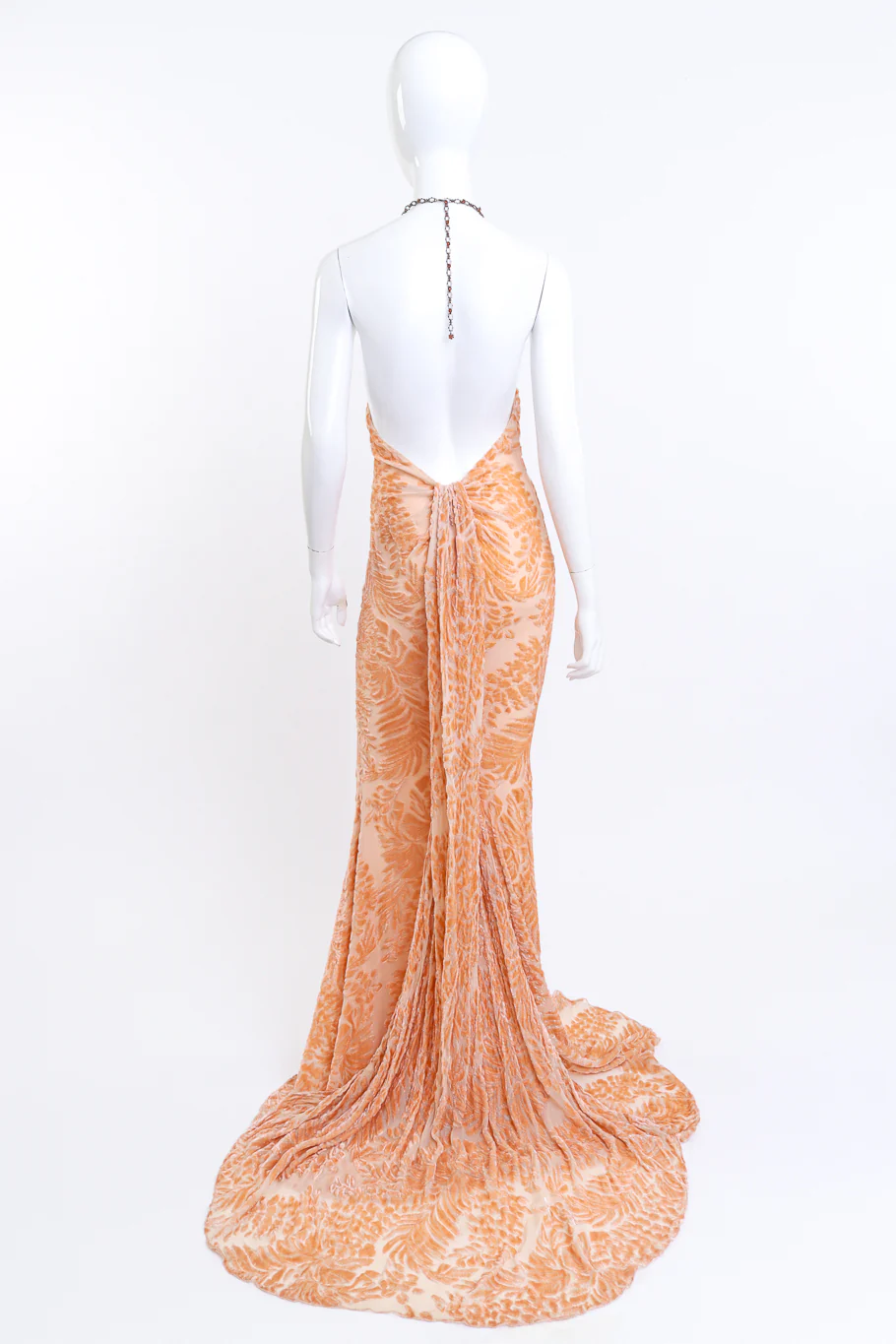 Botanical Burnout Chain Halter Gown - Image 3