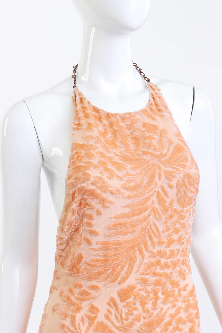 Botanical Burnout Chain Halter Gown - Image 4
