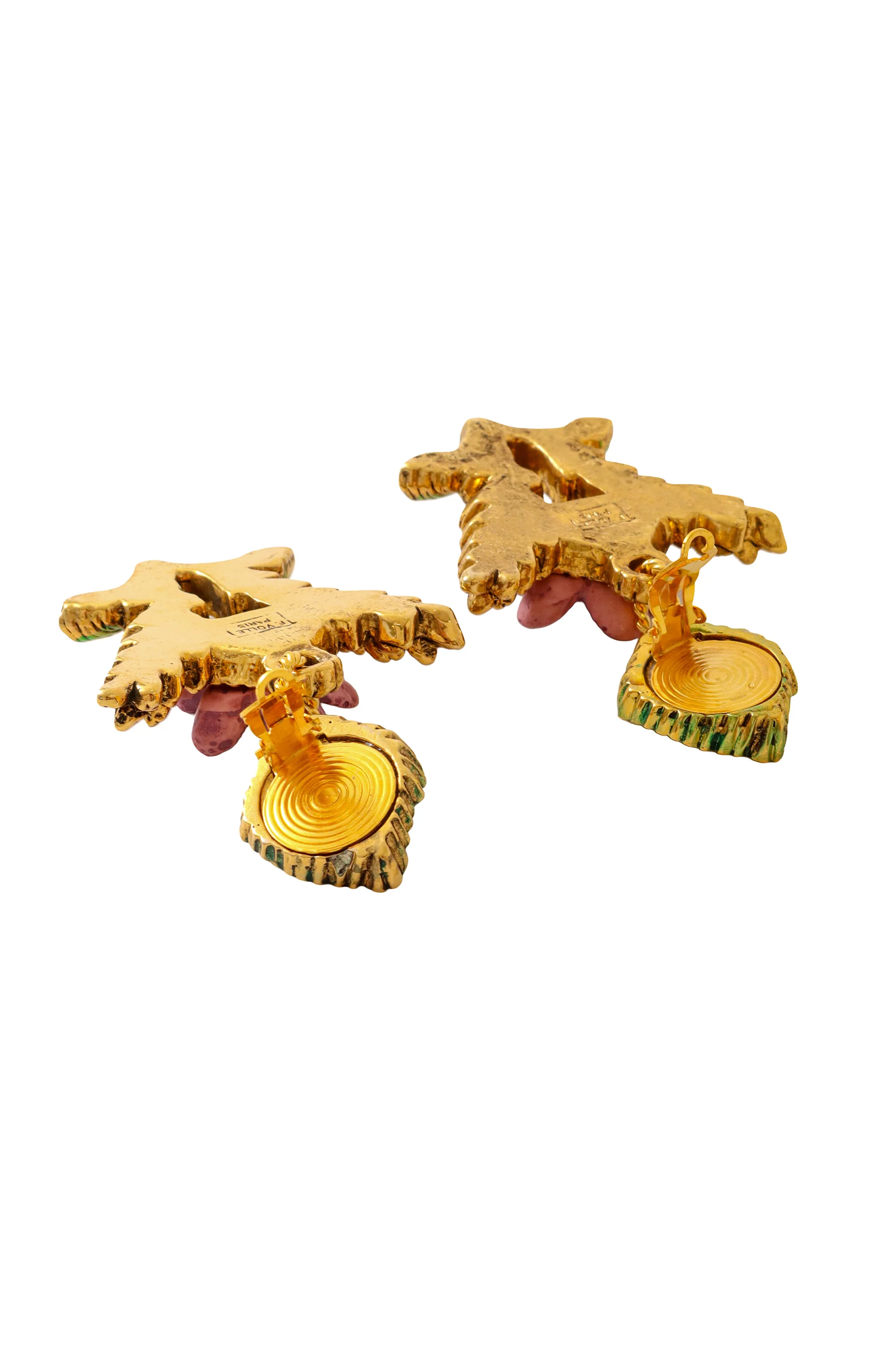 Botanical Enamel Drop Earrings - Image 4