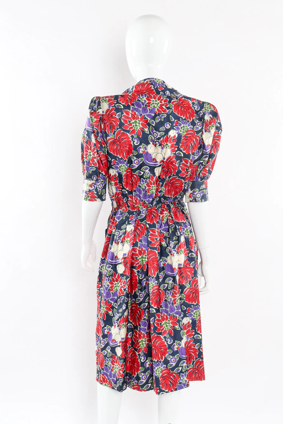 Botanical Printed Silk Dress - Image 4