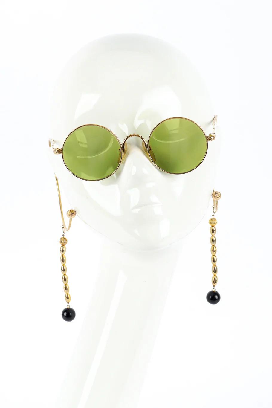 Bottle Green Bead Drop Arm Sunglasses - Image 3