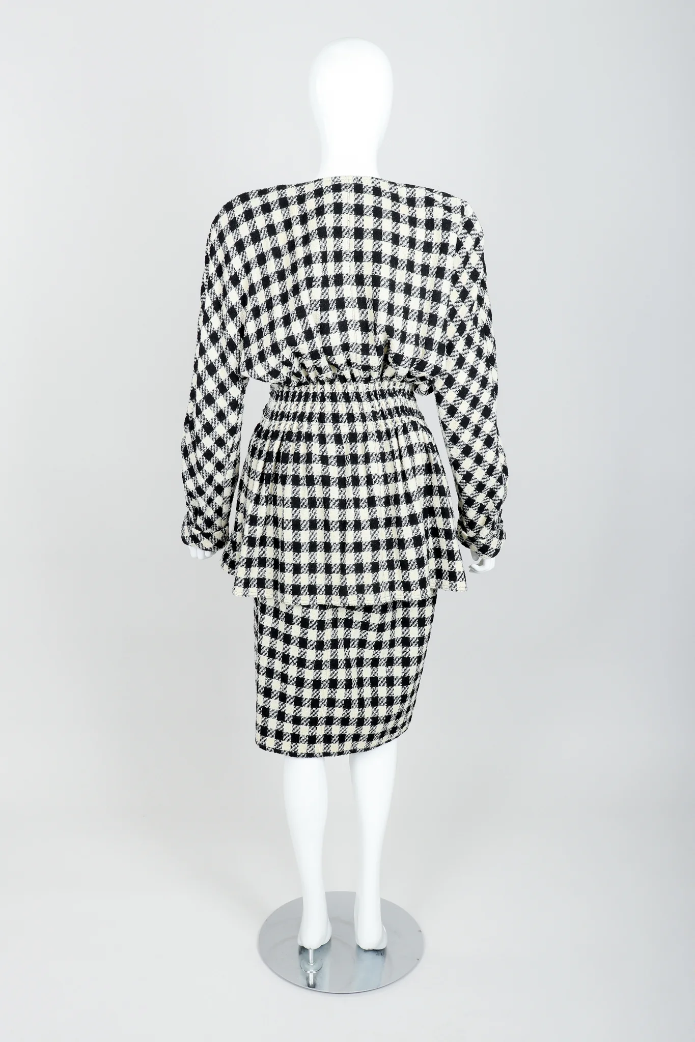 Bouclé Checked Jacket & Skirt Set - Image 7