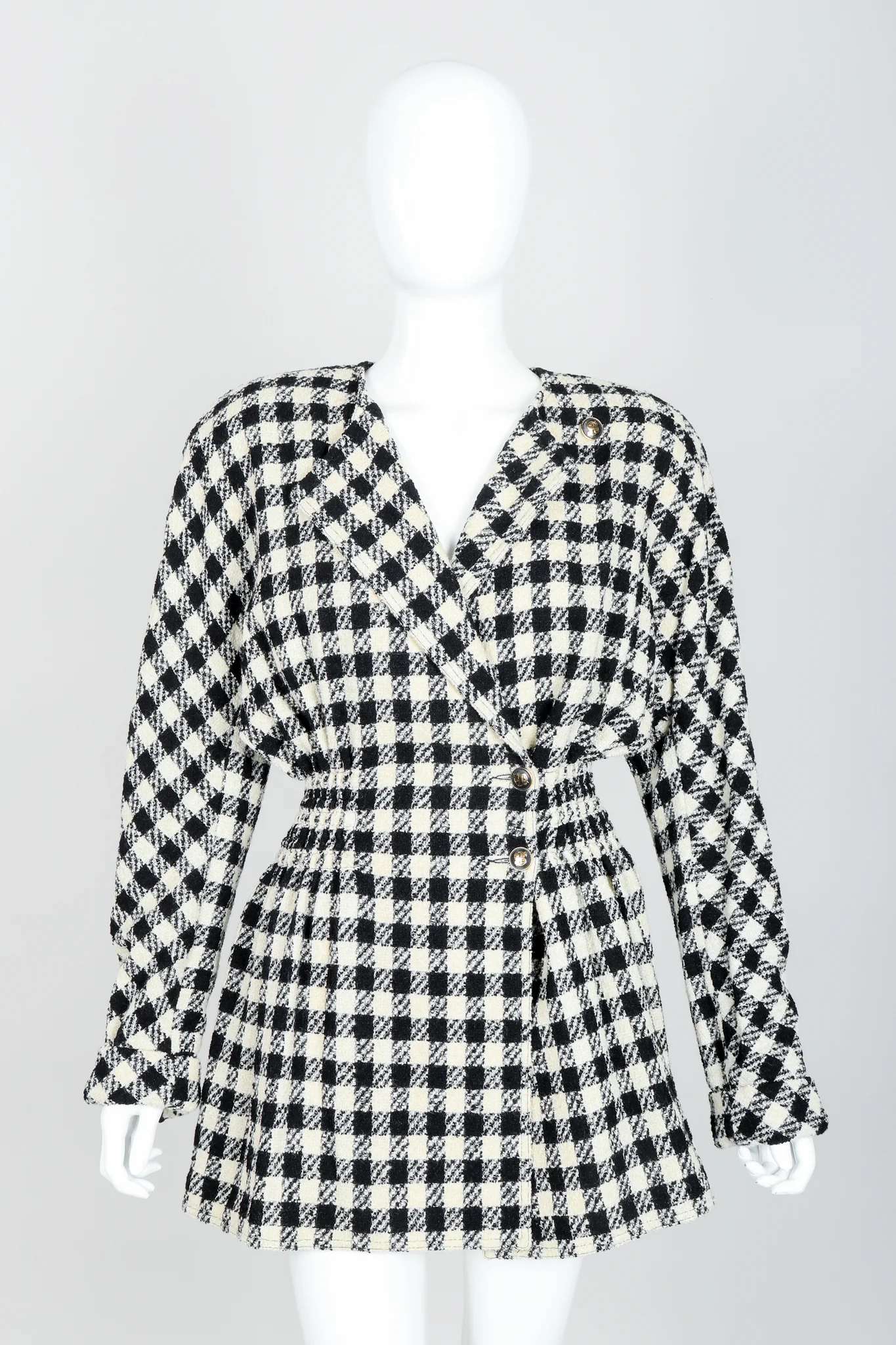 Bouclé Checked Jacket & Skirt Set - Image 8