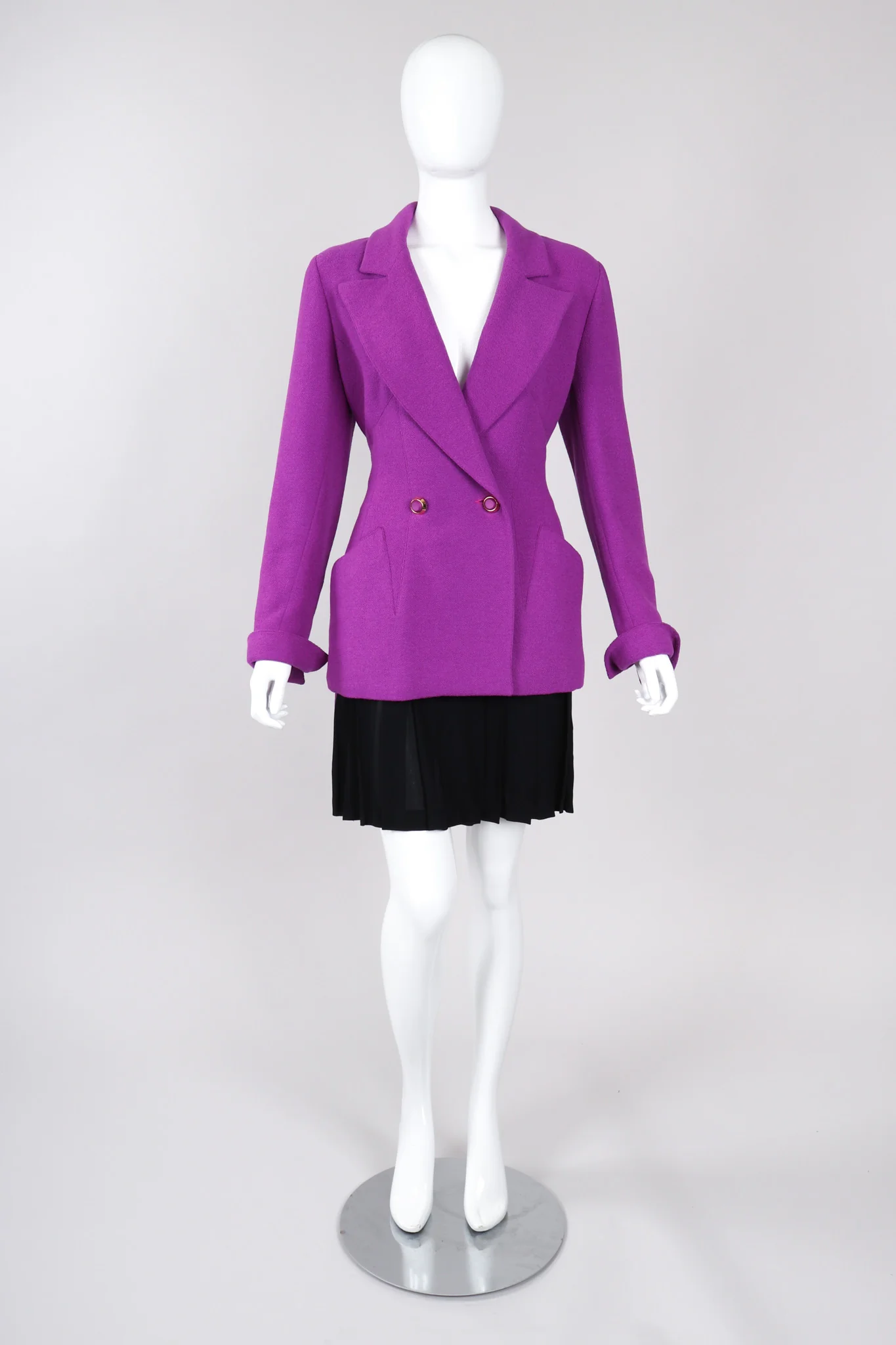Bouclé Jacket & Pleated Skirt Set - Image 3