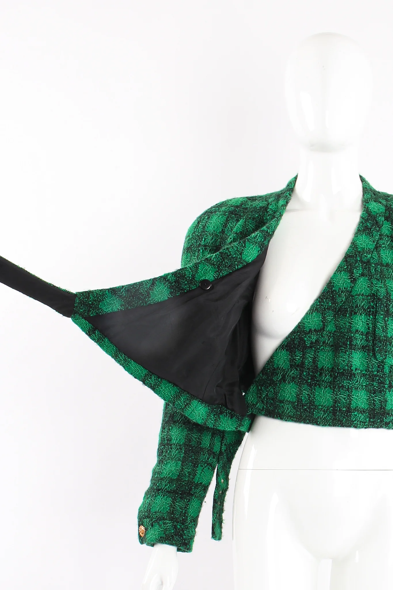 Bouclé Plaid Wrap Jacket - Image 13