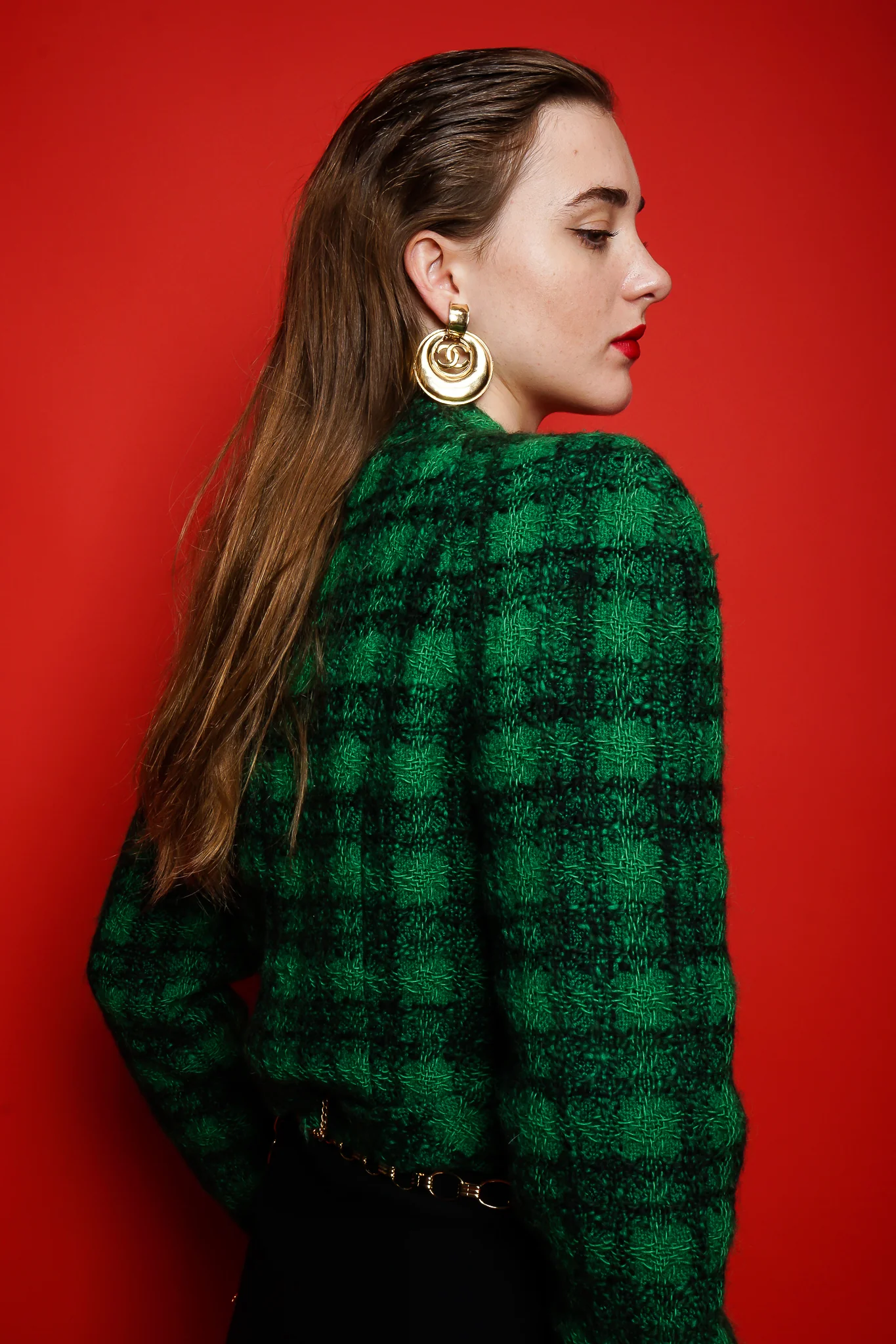Bouclé Plaid Wrap Jacket - Image 3