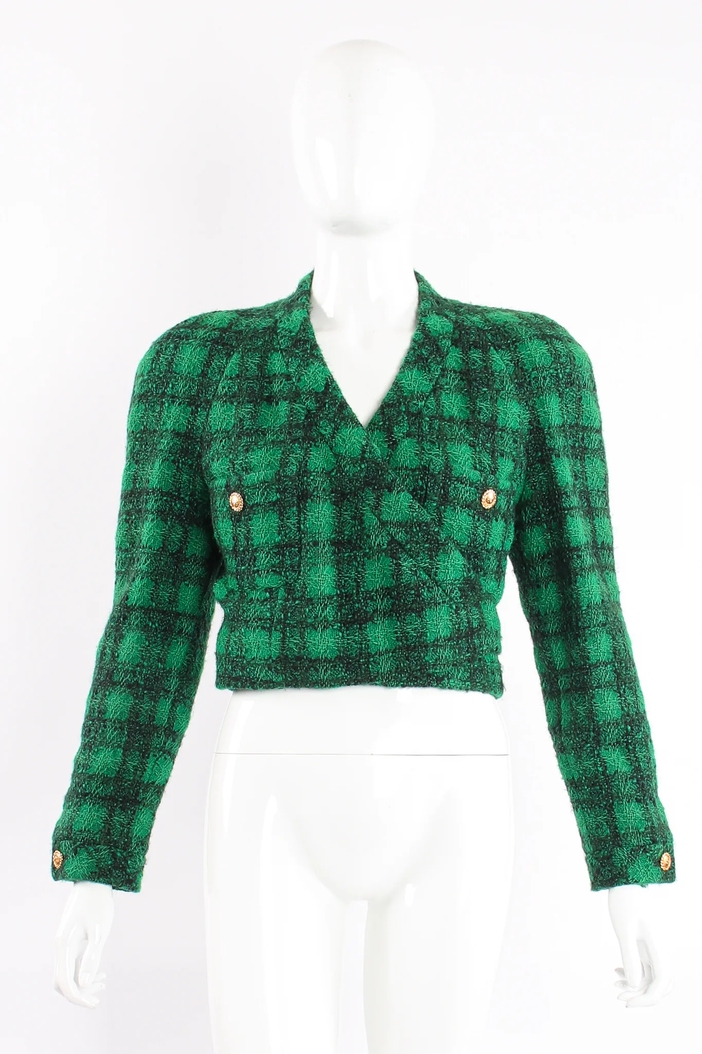 Bouclé Plaid Wrap Jacket - Image 6