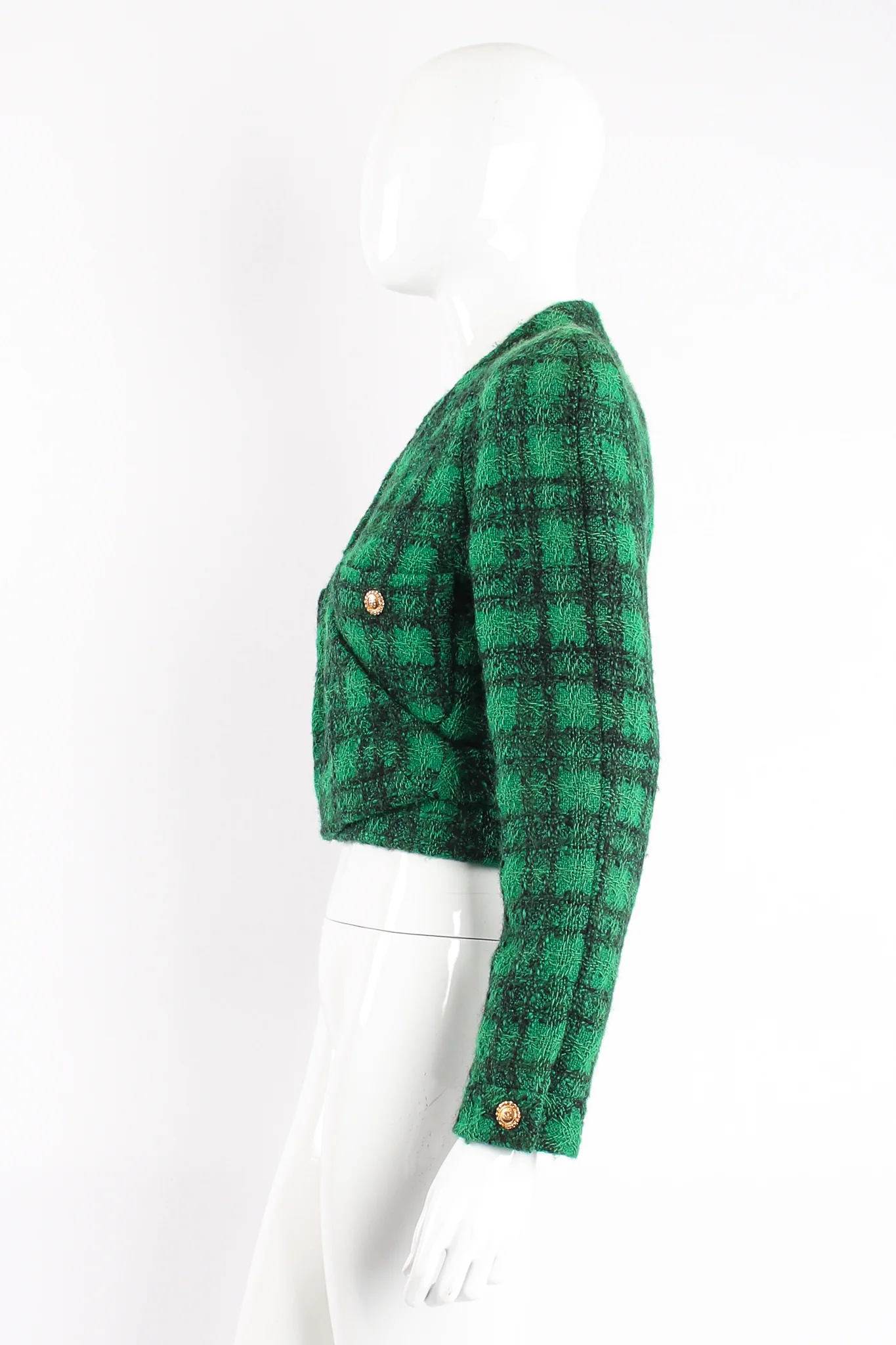 Bouclé Plaid Wrap Jacket - Image 7