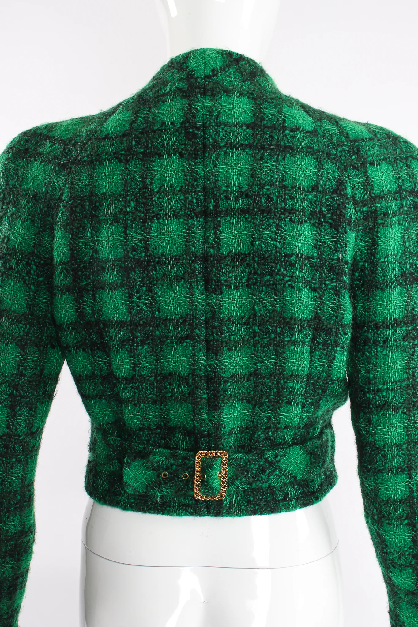 Bouclé Plaid Wrap Jacket - Image 9