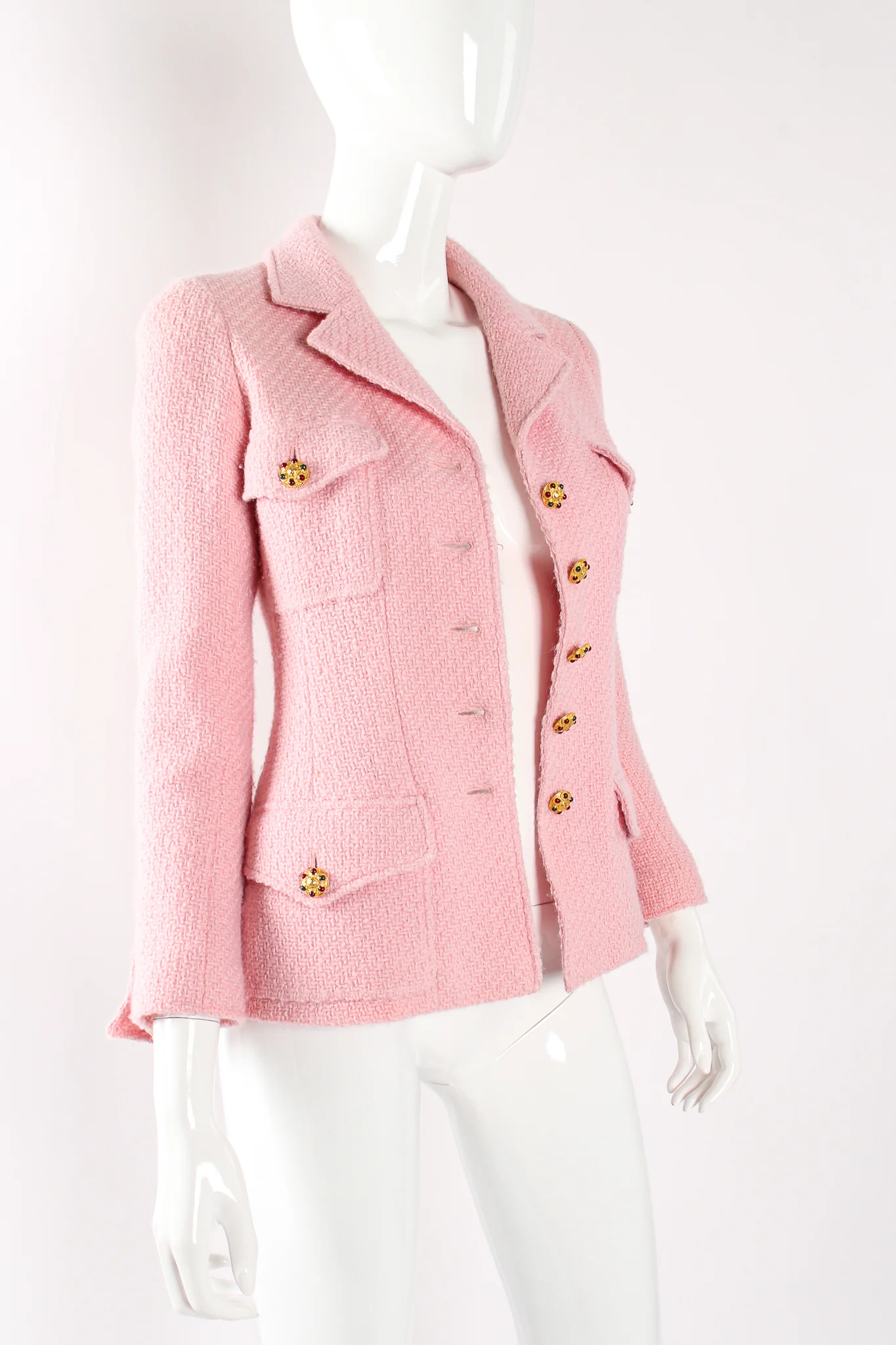 1996 A/W  Bouclé Tweed Gripoix Button Jacket - Image 2