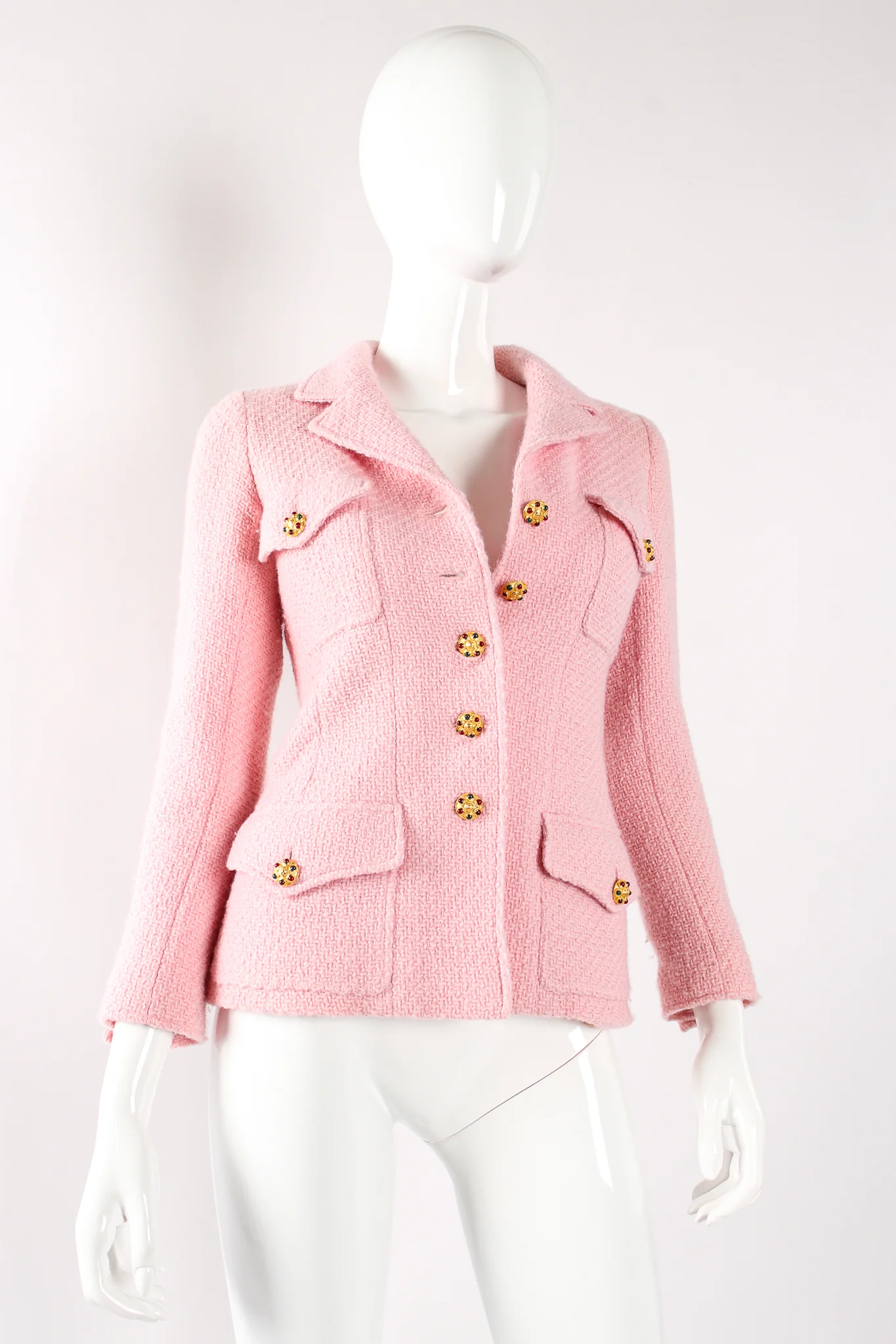 1996 A/W  Bouclé Tweed Gripoix Button Jacket - Image 3