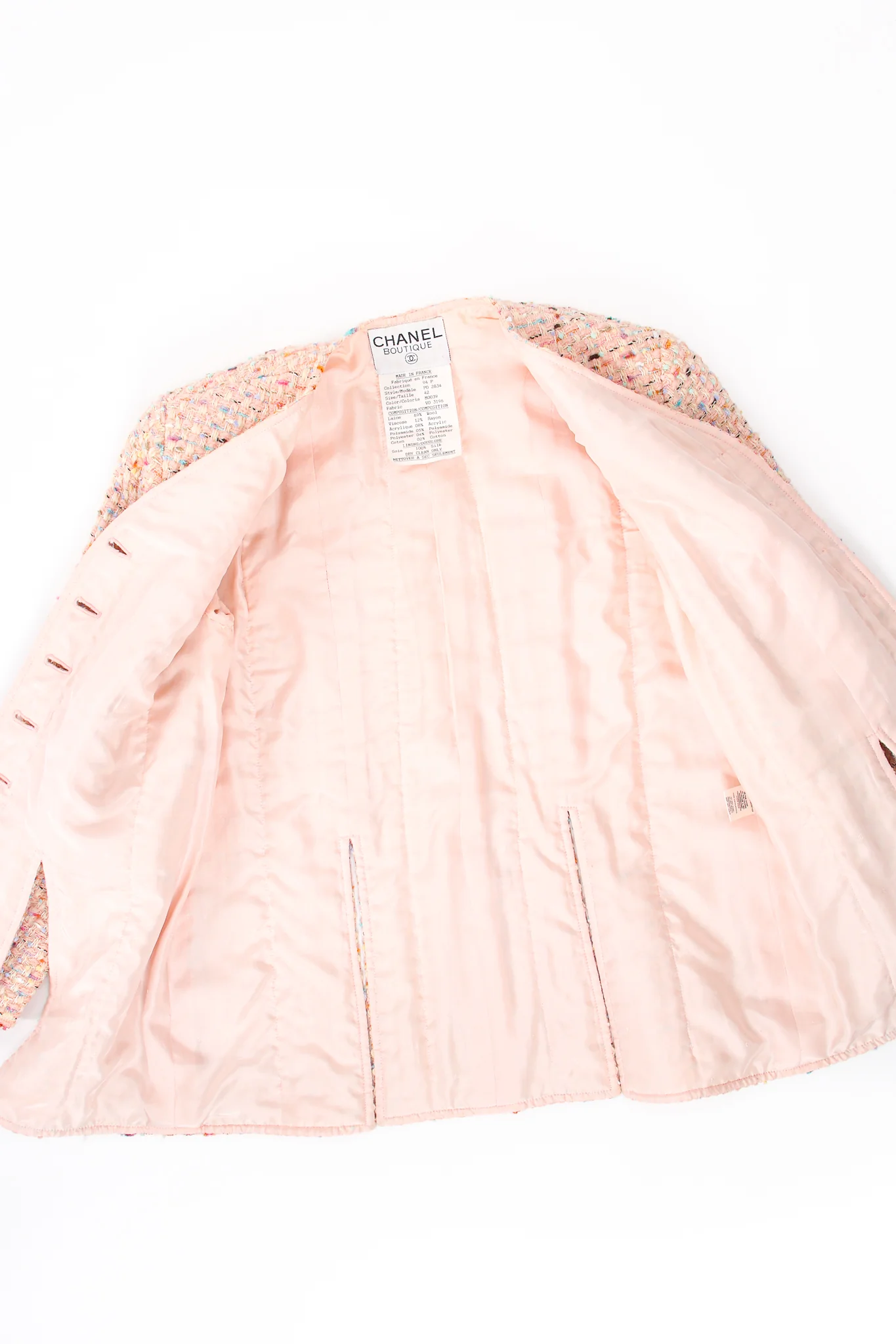 1994 S/S Bouclé Tweed Vent Jacket & Skirt Set - Image 15