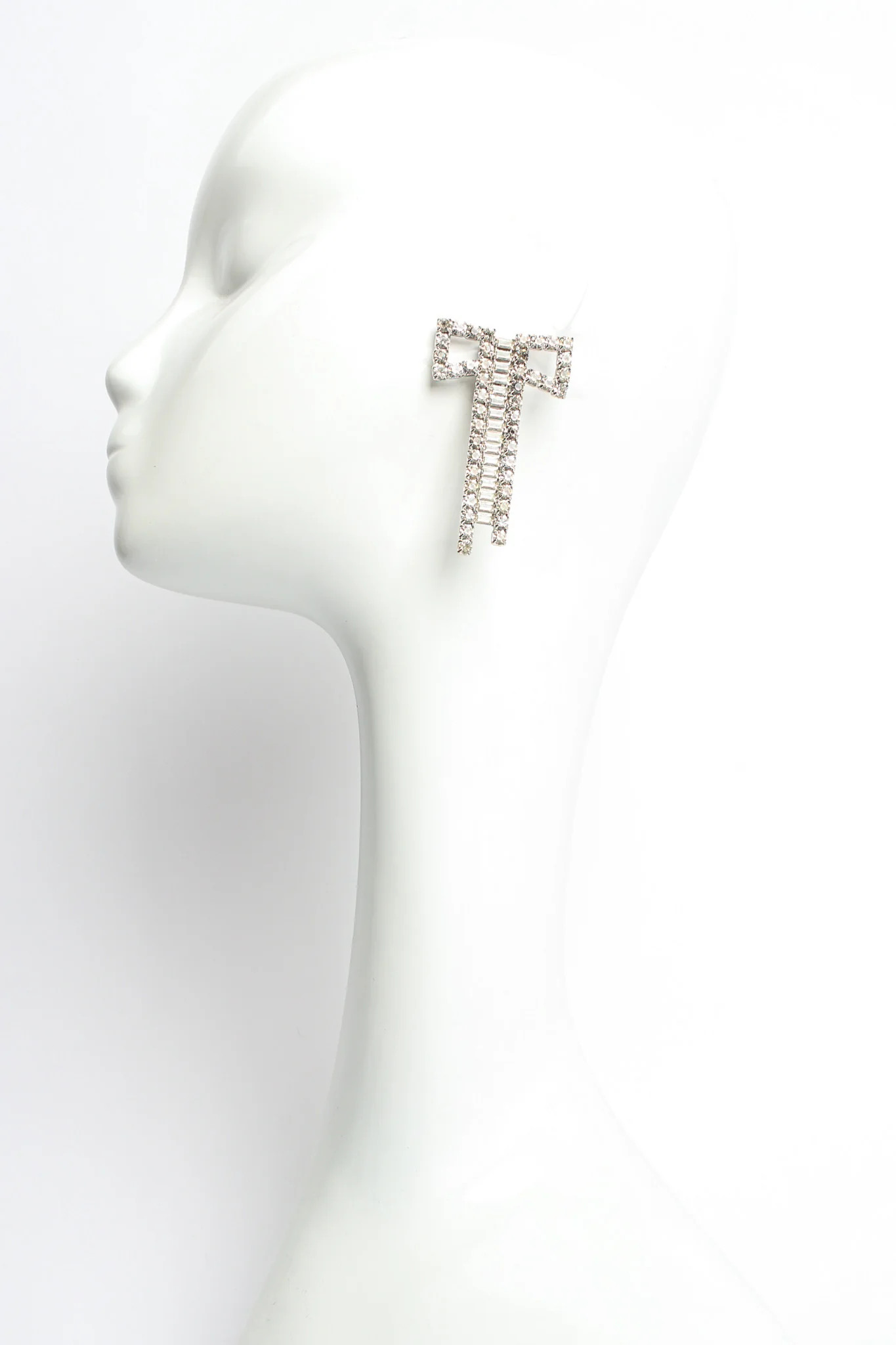 Bow Ladder Rhinestone Earrings - Image 2