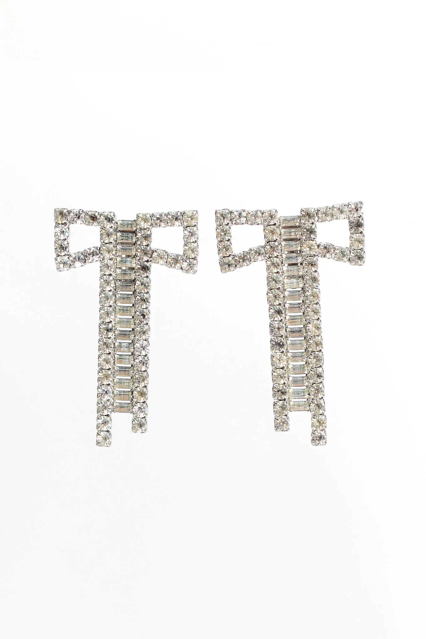 Bow Ladder Rhinestone Earrings - Image 3