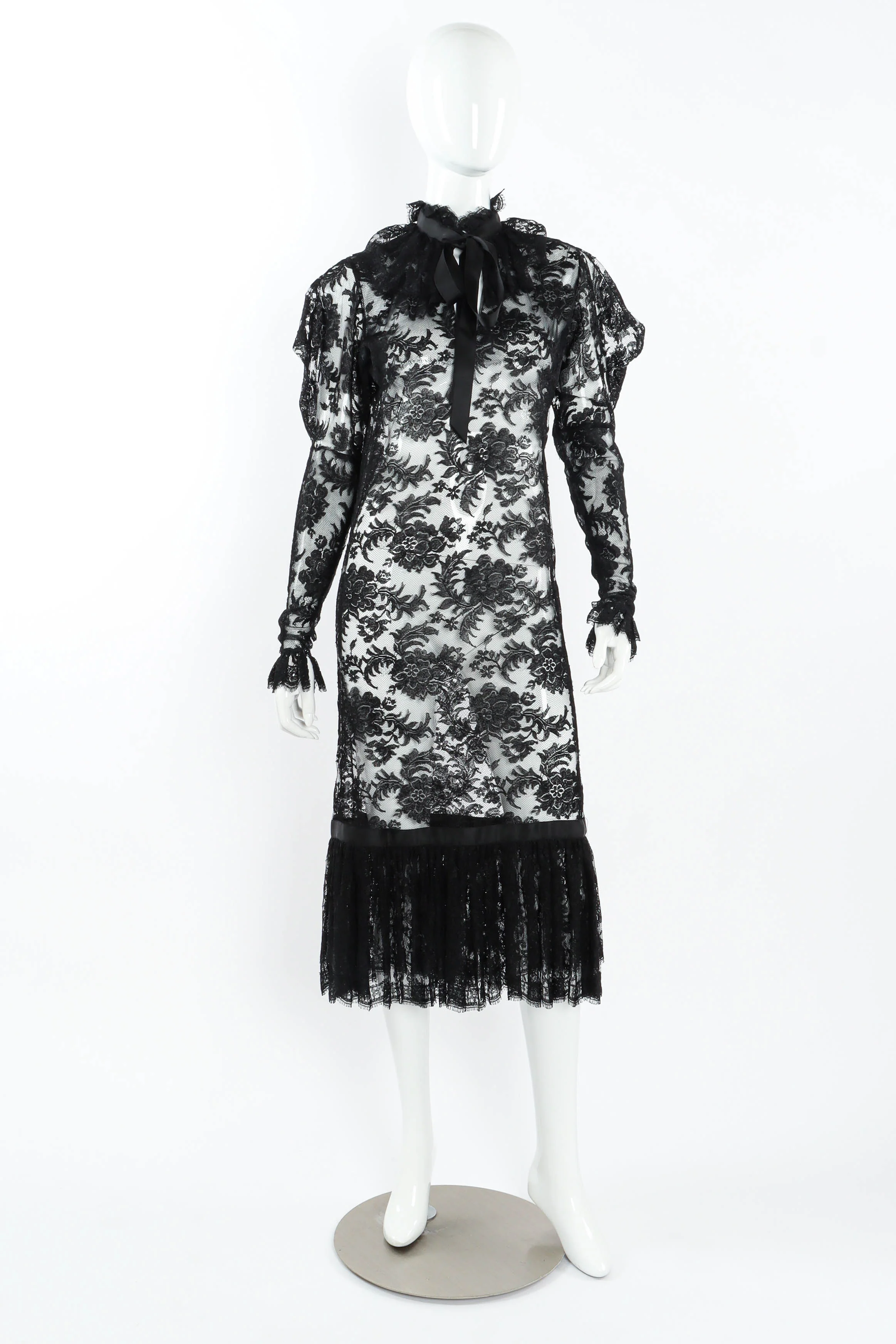 Sheer Lace Bow Dress